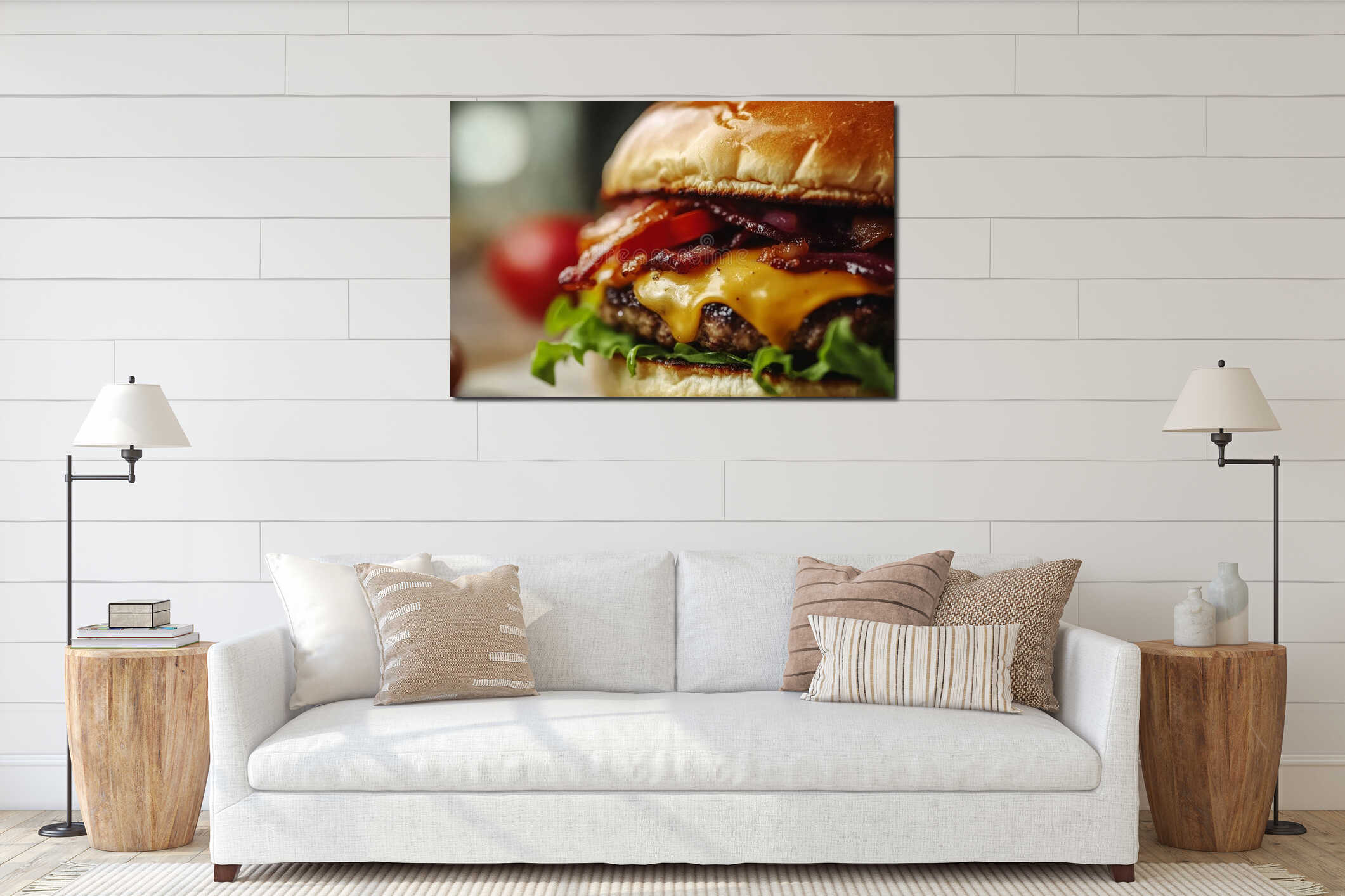 Canvas hanging interior mockup