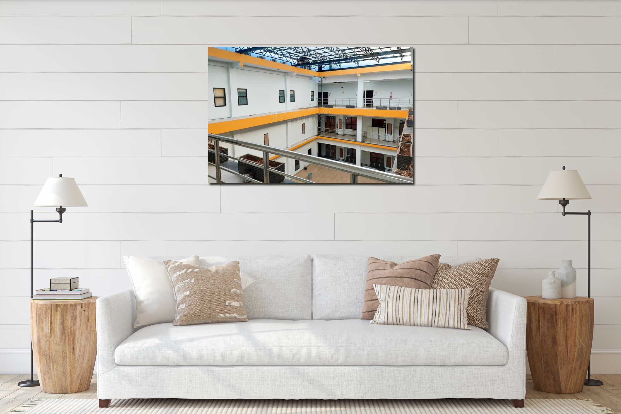 Canvas hanging interior mockup