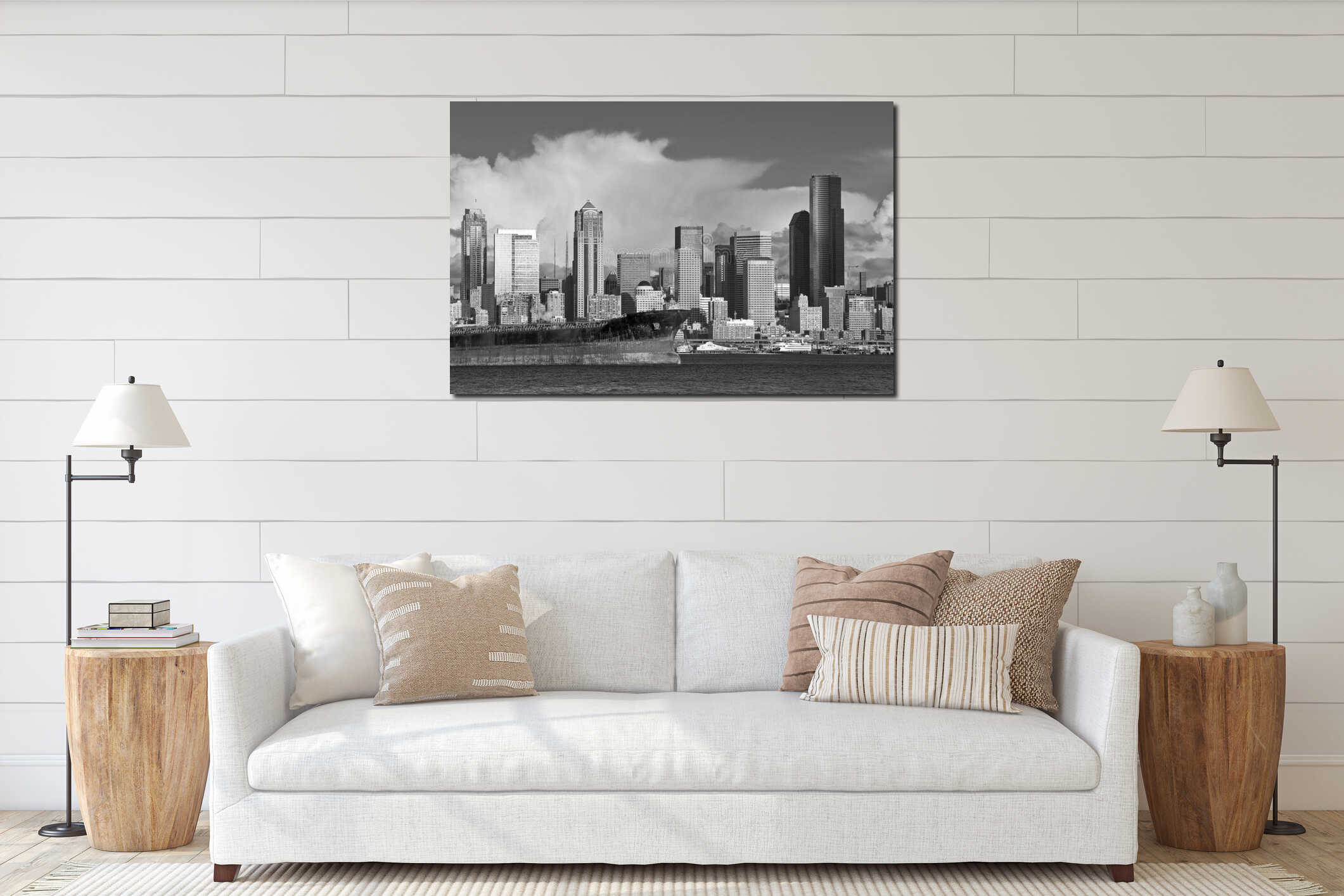 Canvas hanging interior mockup