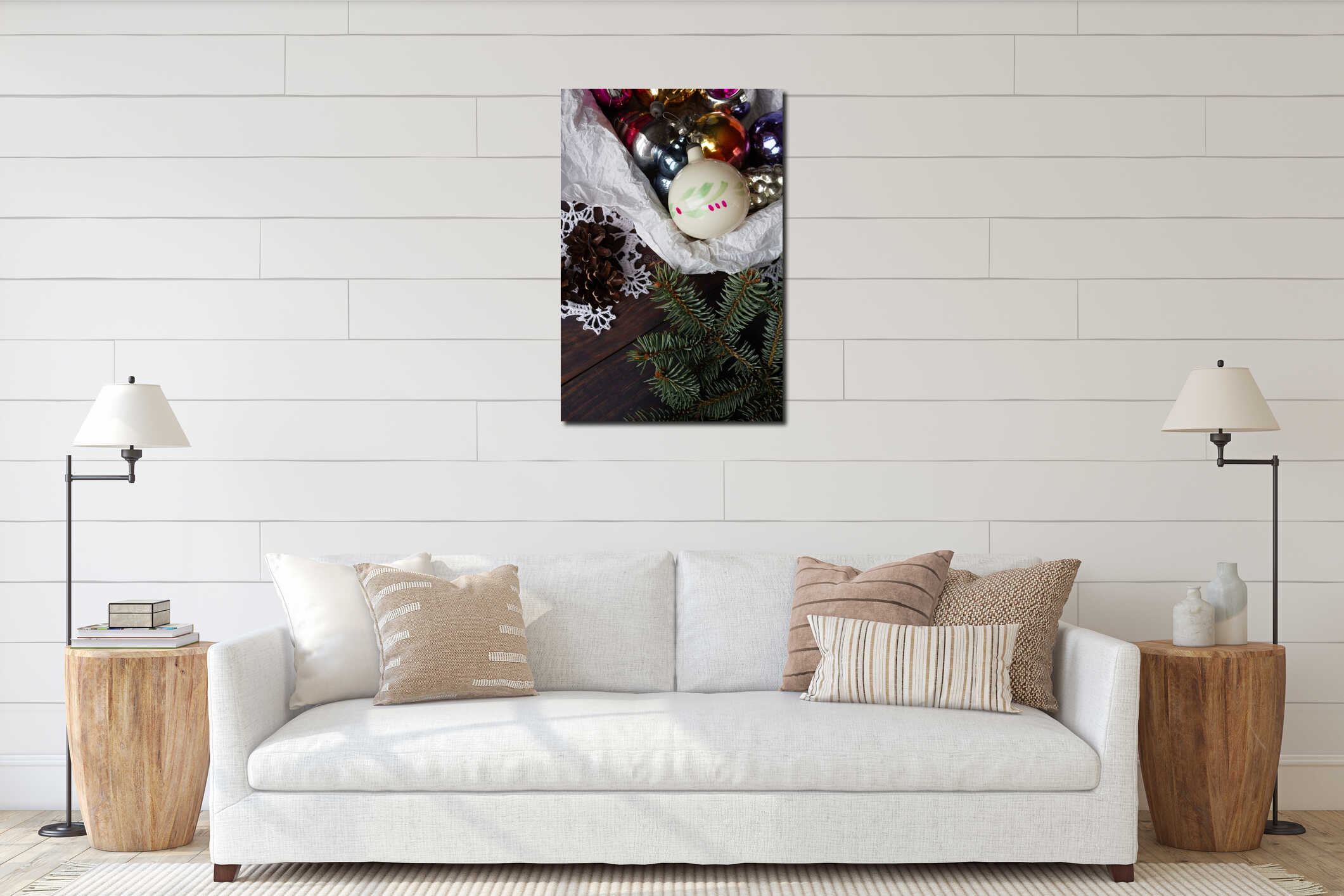 Canvas hanging interior mockup