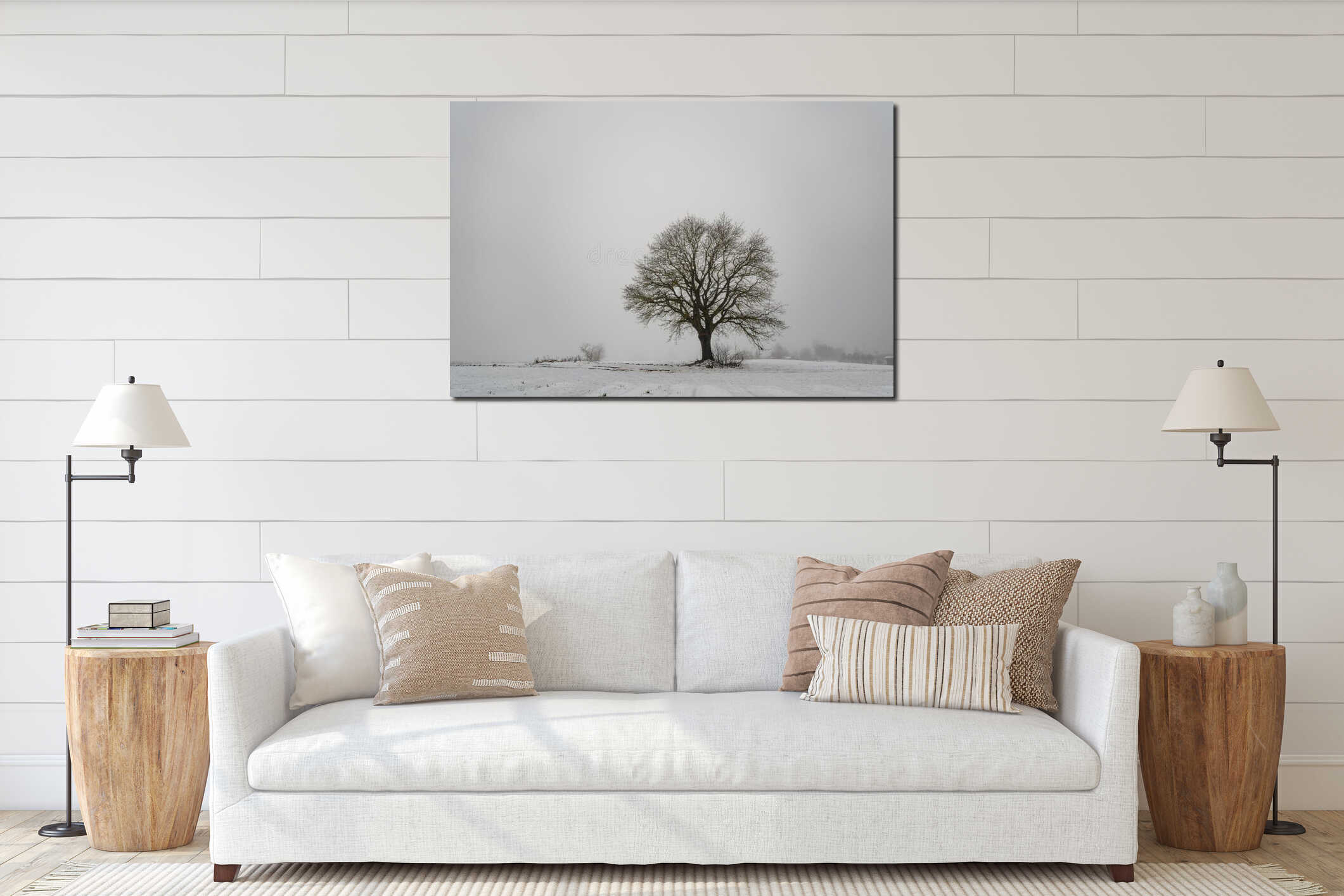 Canvas hanging interior mockup