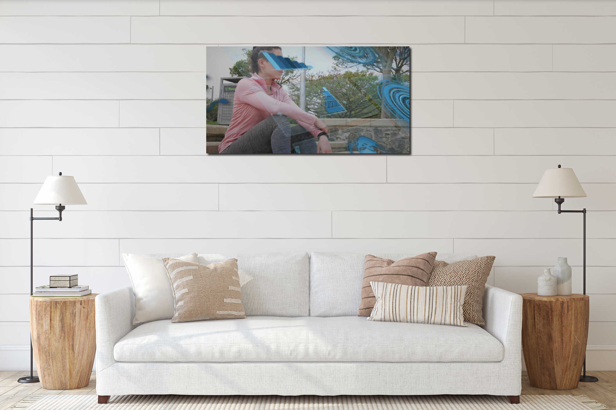 Canvas hanging interior mockup