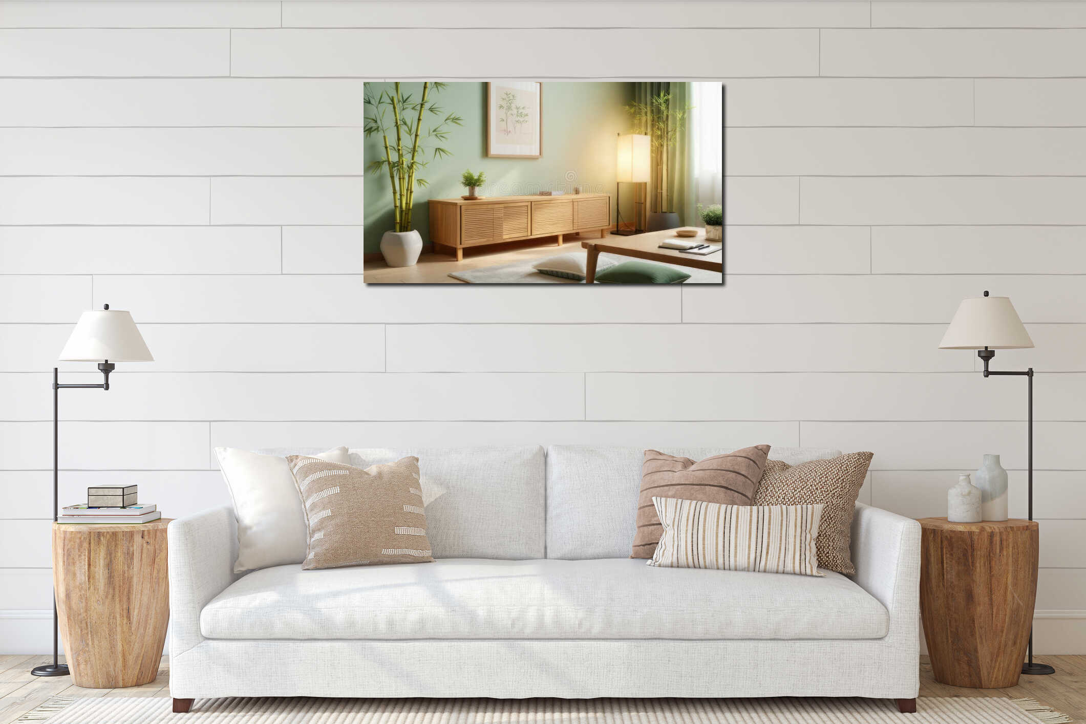 Canvas hanging interior mockup