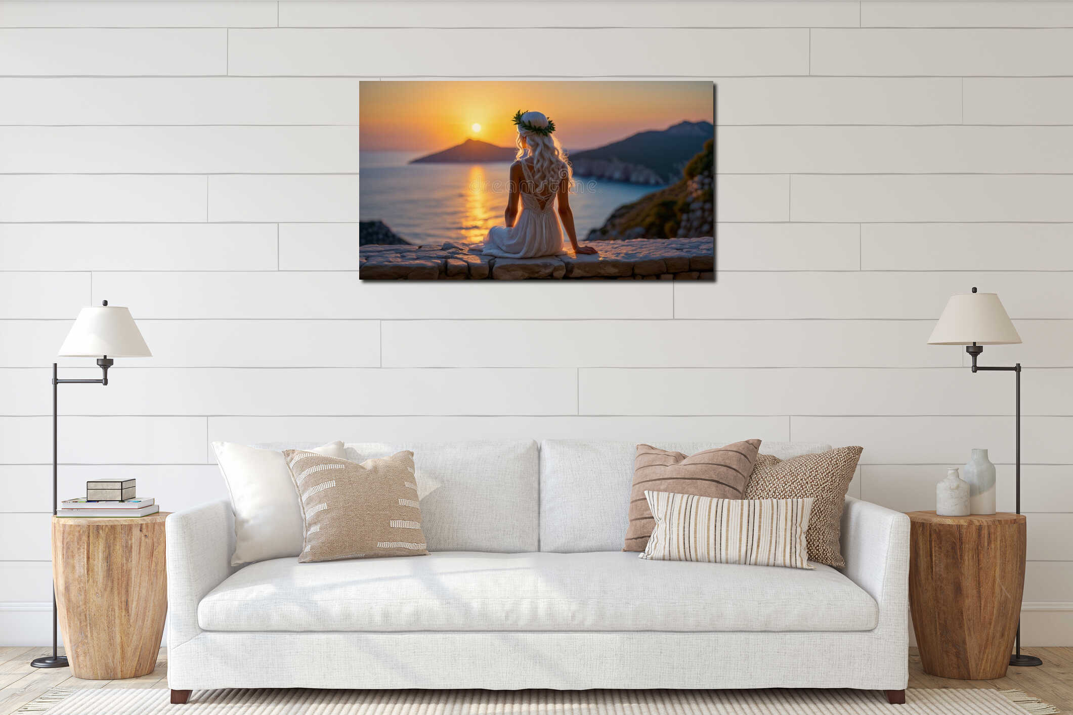 Canvas hanging interior mockup