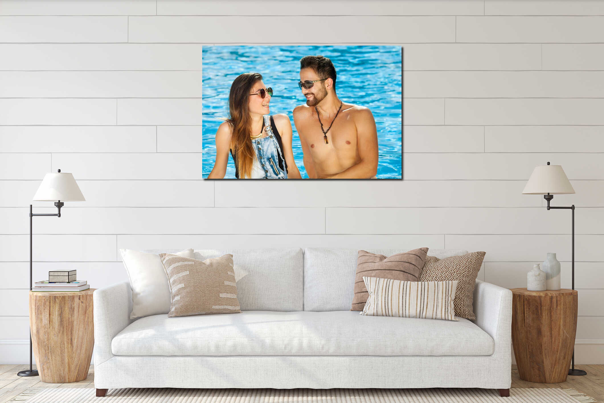 Canvas hanging interior mockup