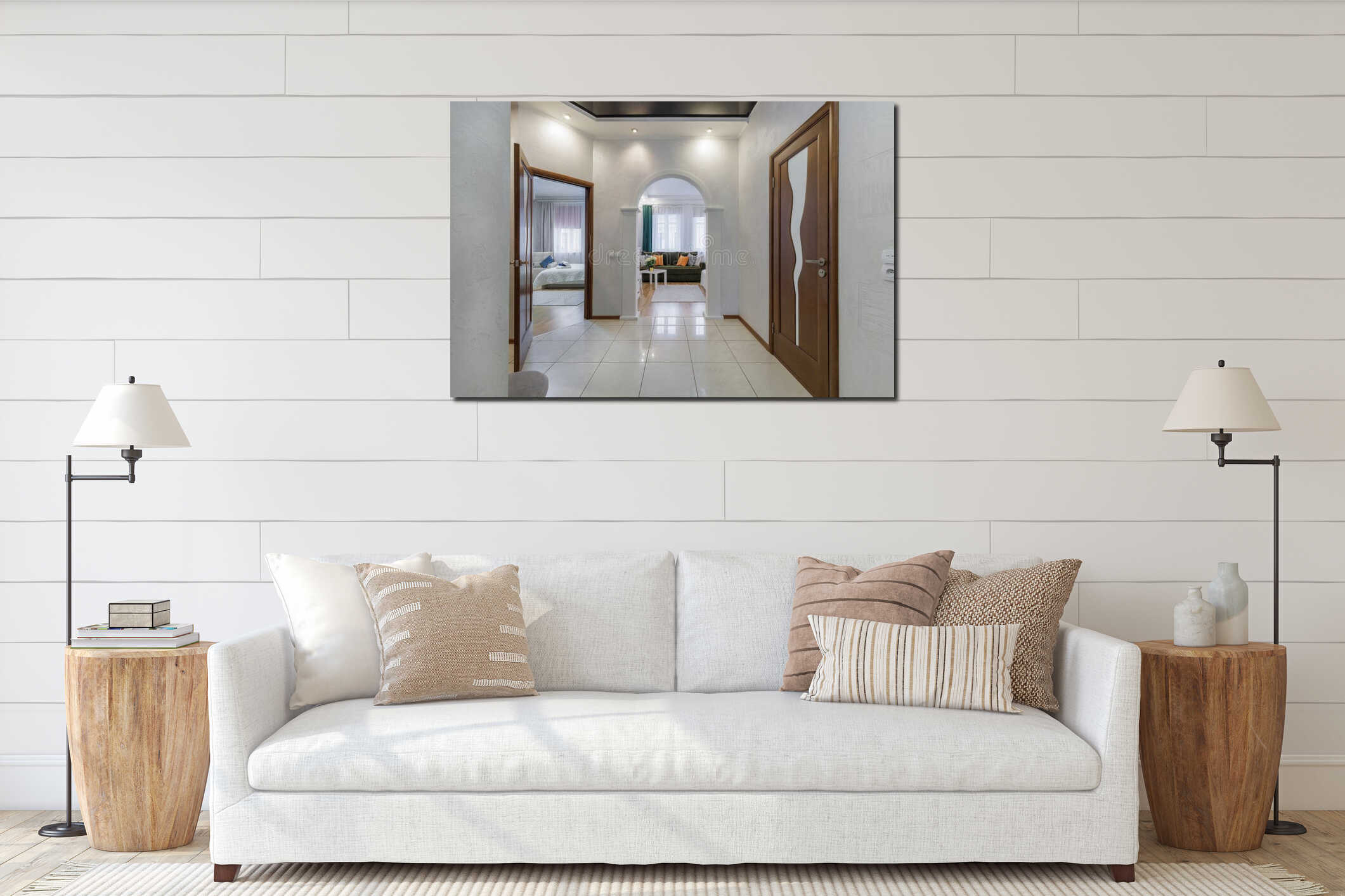 Canvas hanging interior mockup