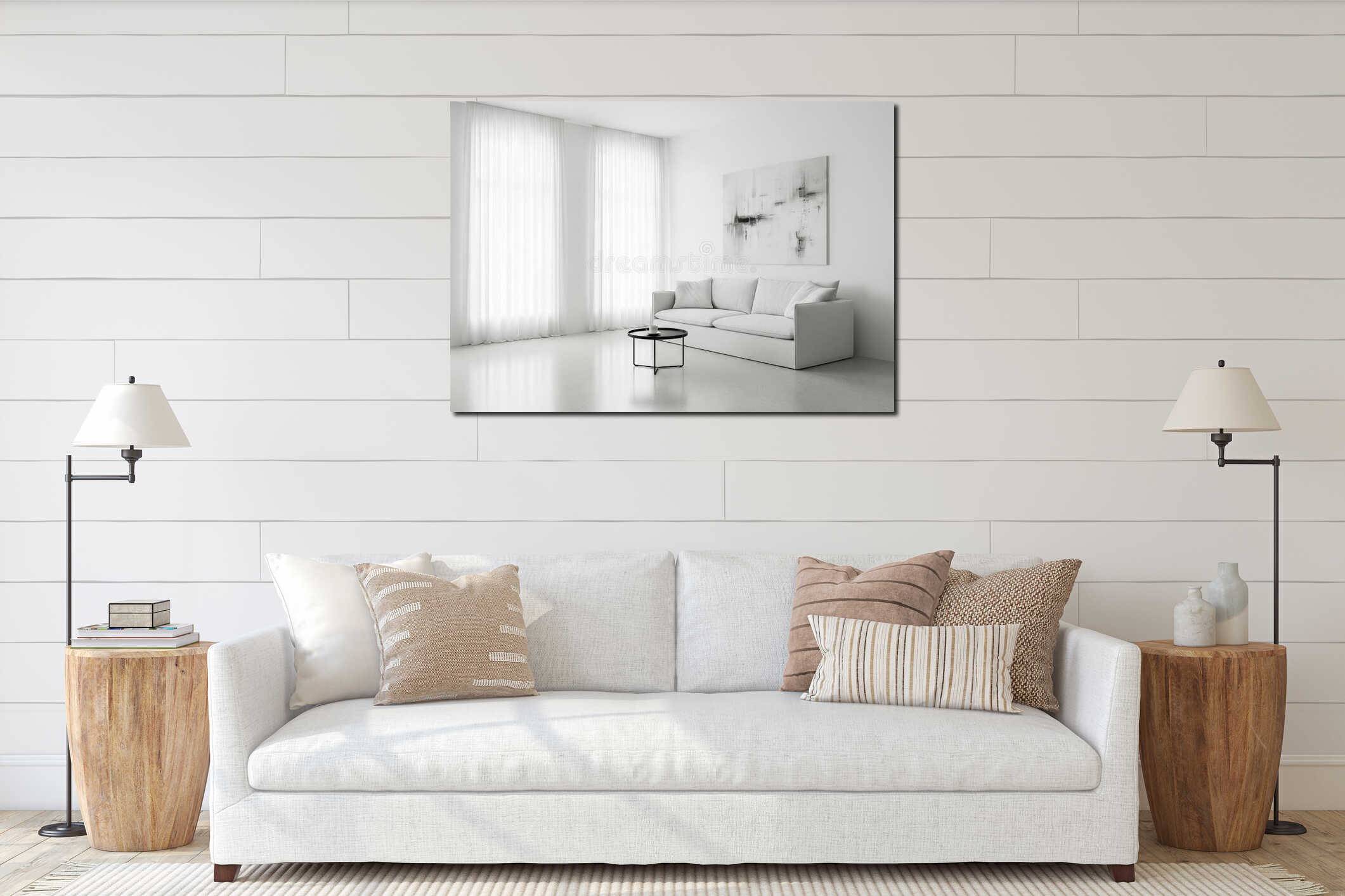 Canvas hanging interior mockup