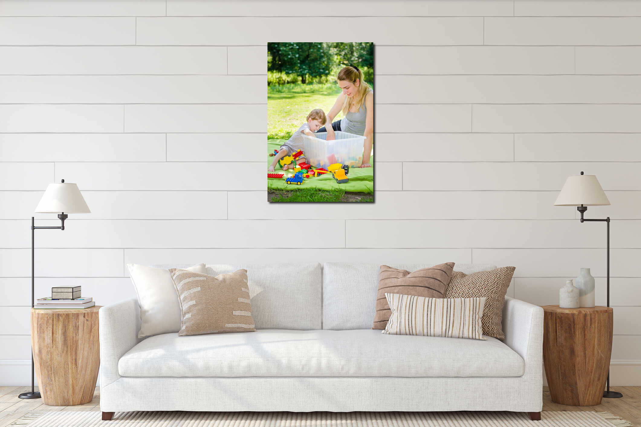Canvas hanging interior mockup