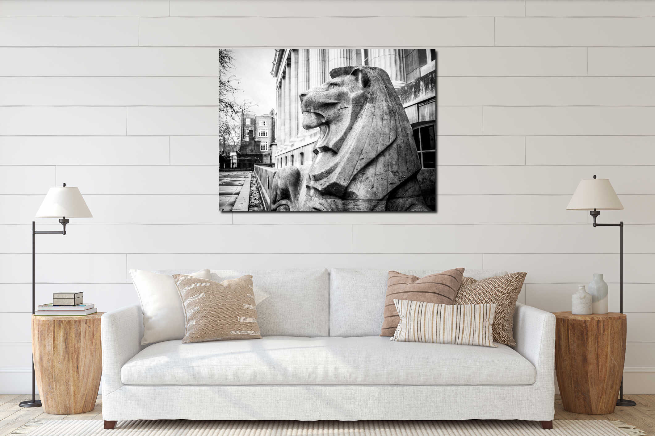 Canvas hanging interior mockup