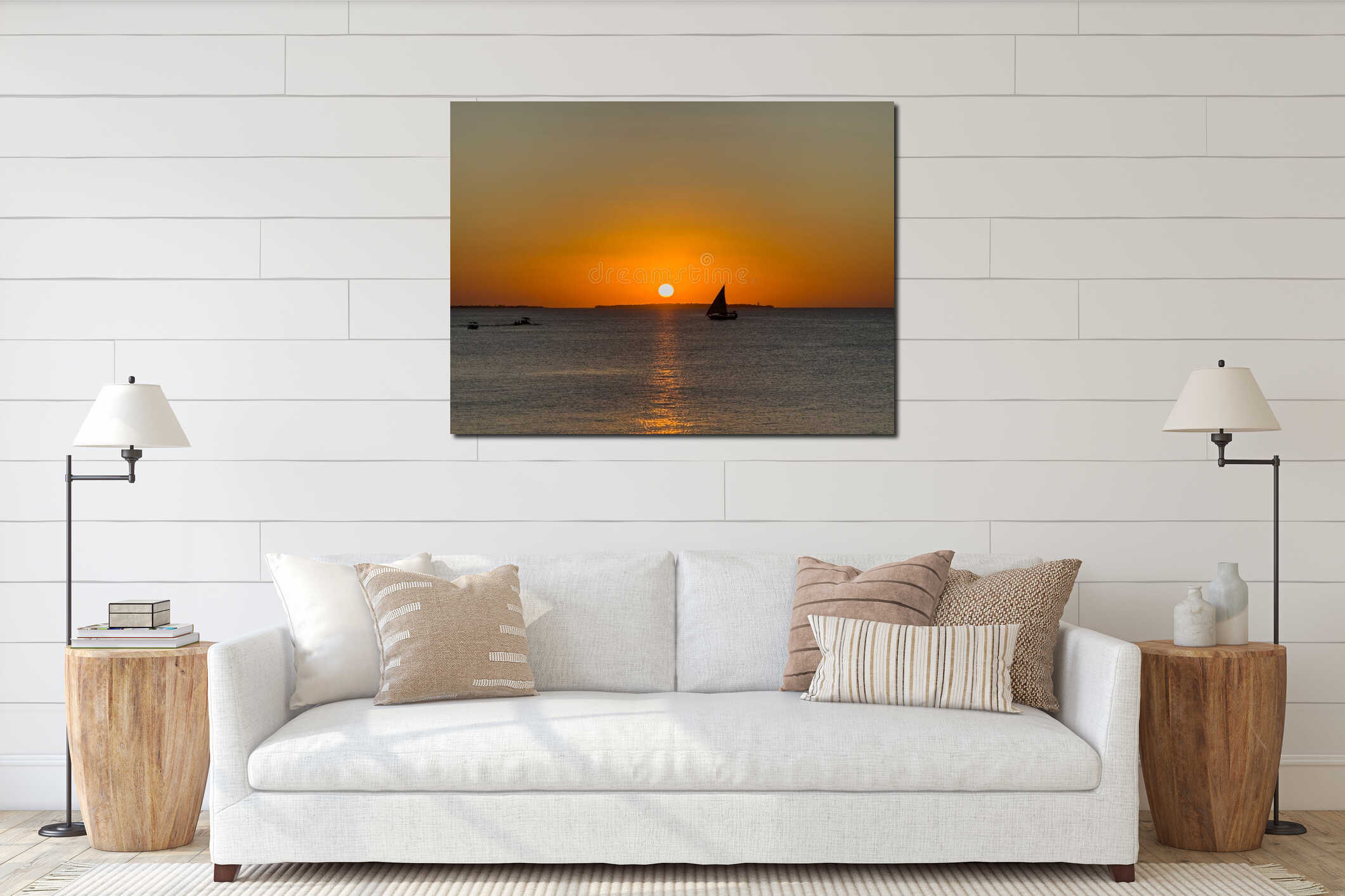 Canvas hanging interior mockup