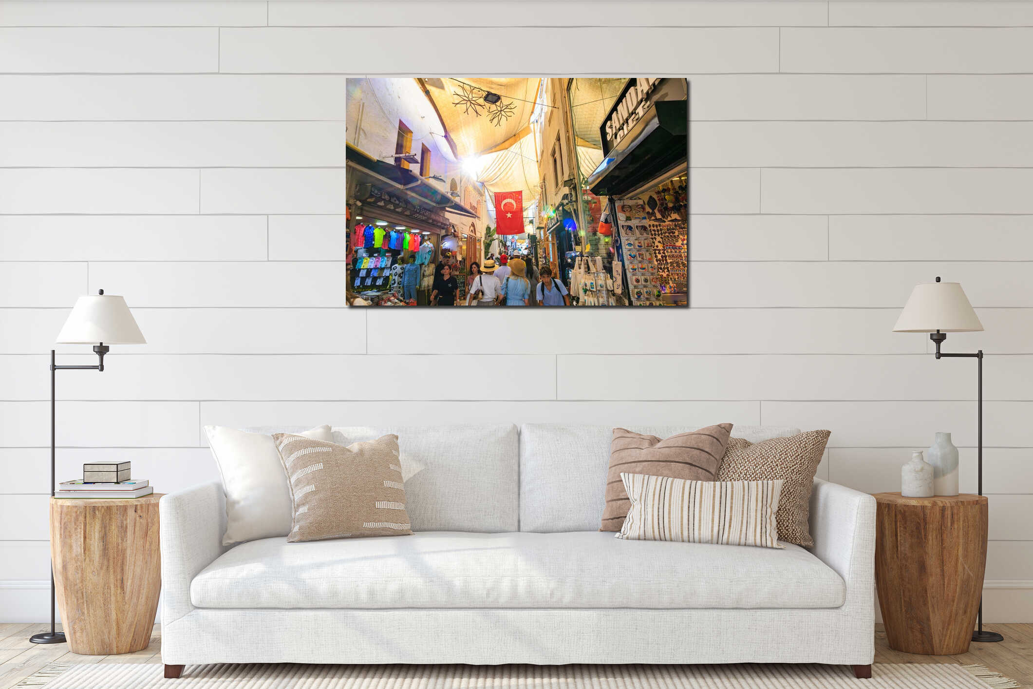 Canvas hanging interior mockup
