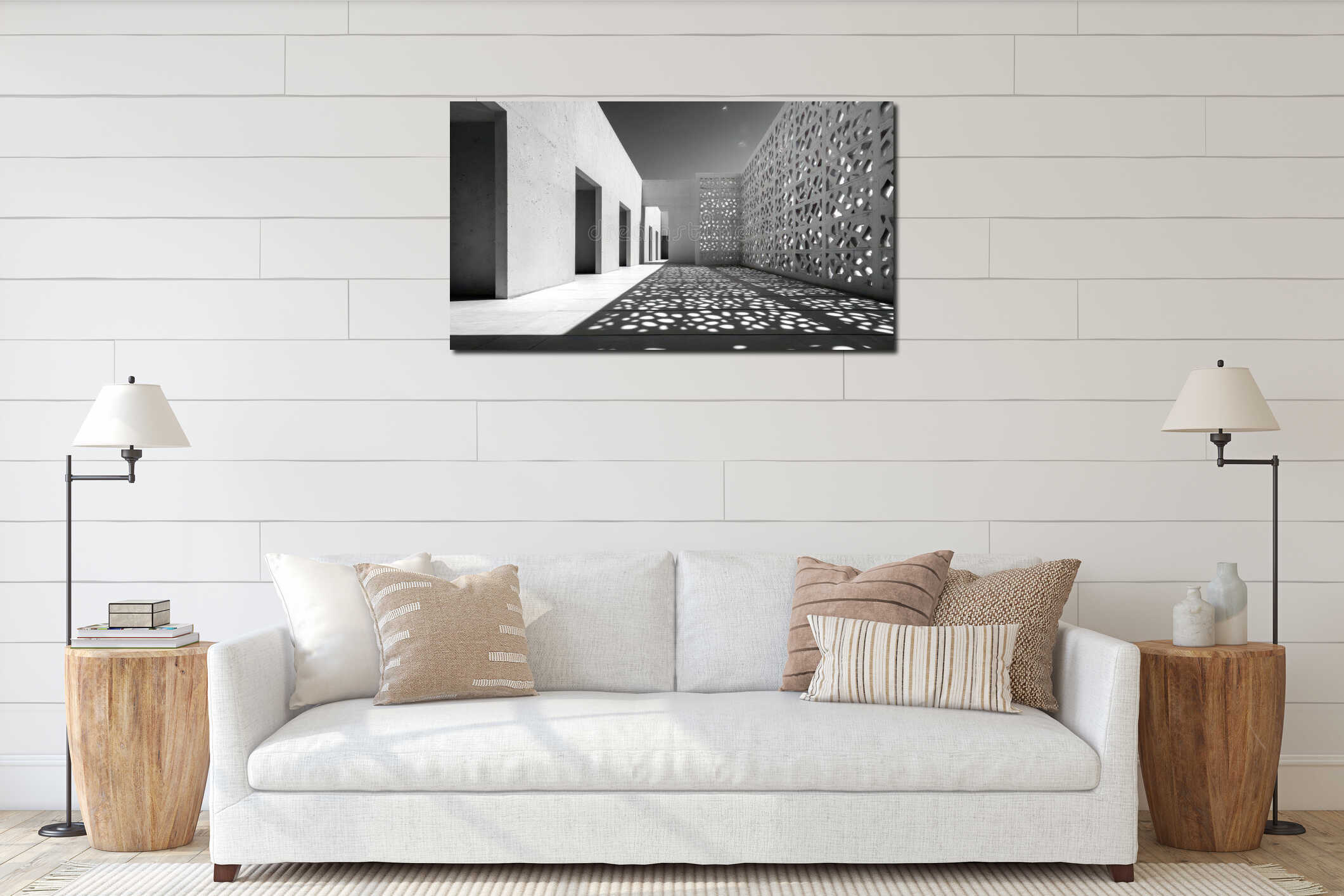 Canvas hanging interior mockup