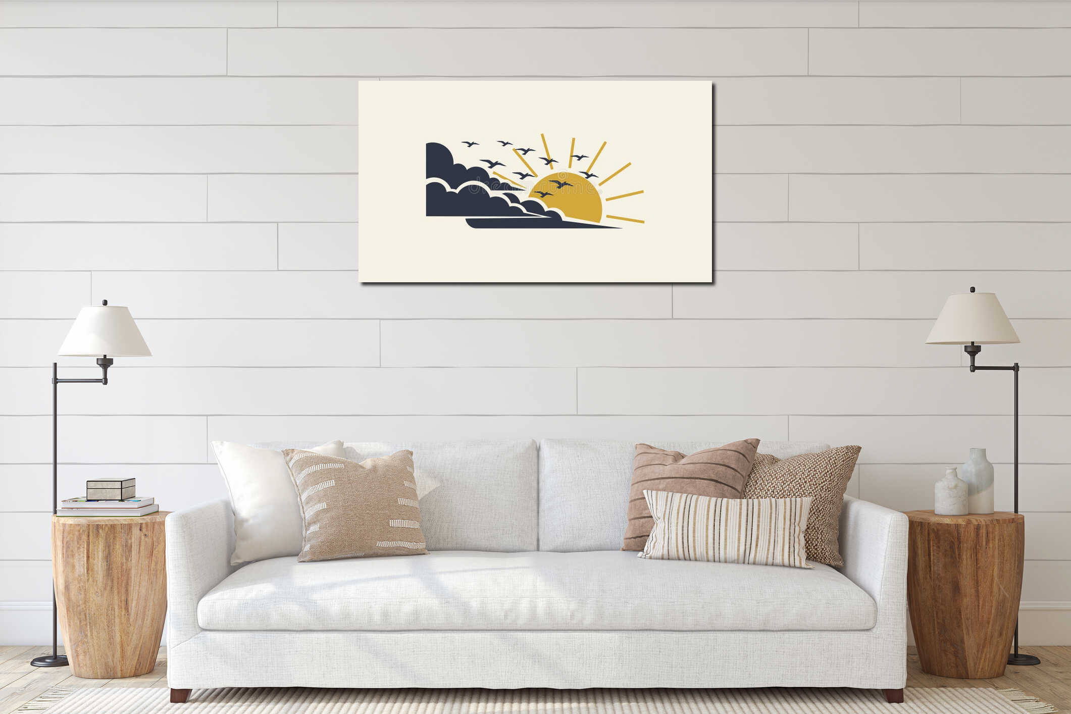 Canvas hanging interior mockup