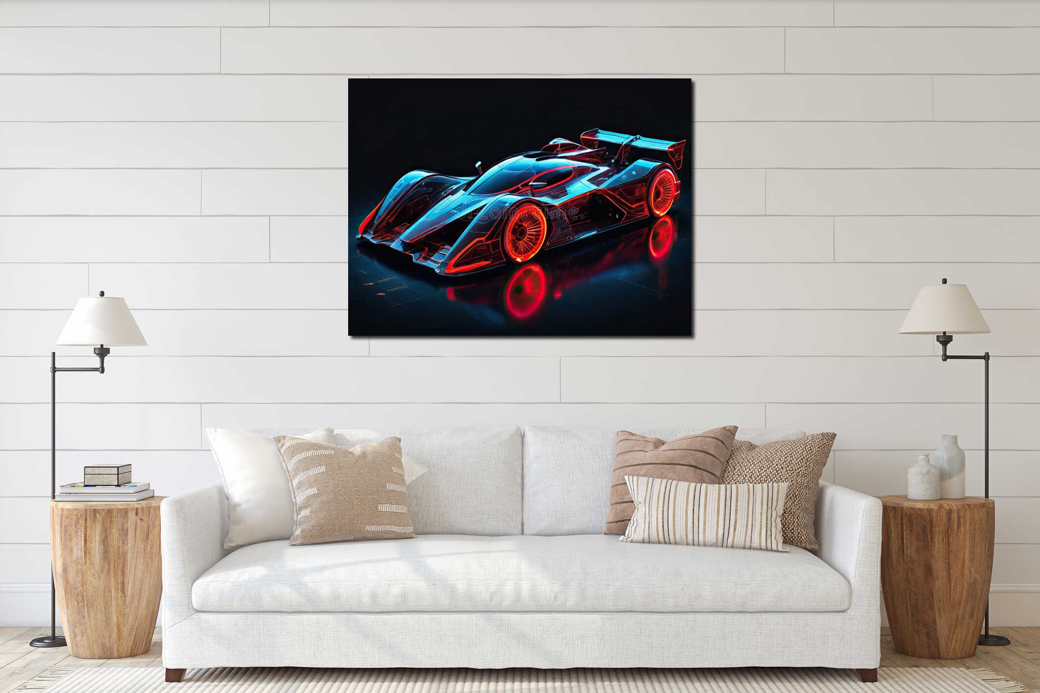 Canvas hanging interior mockup