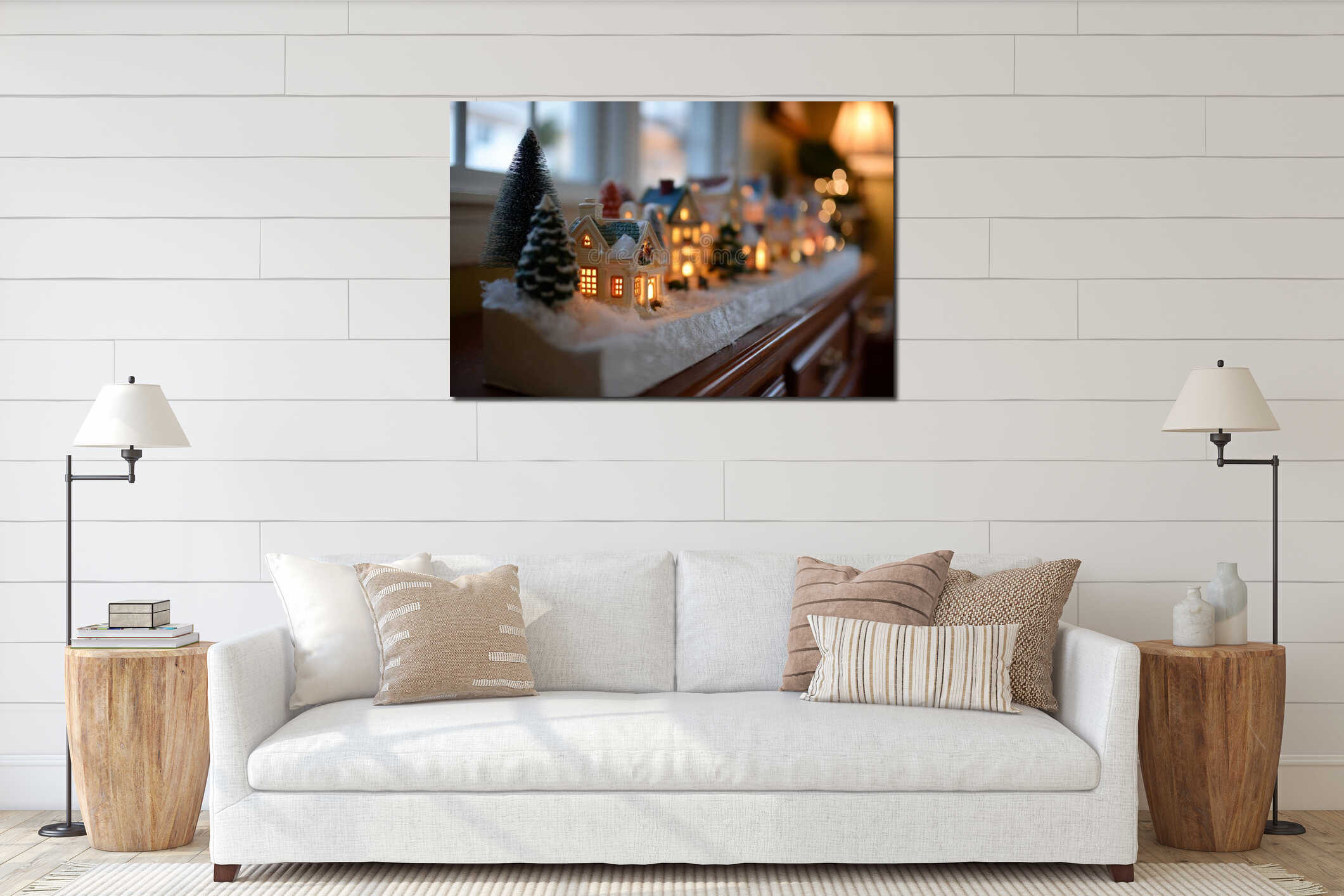 Canvas hanging interior mockup