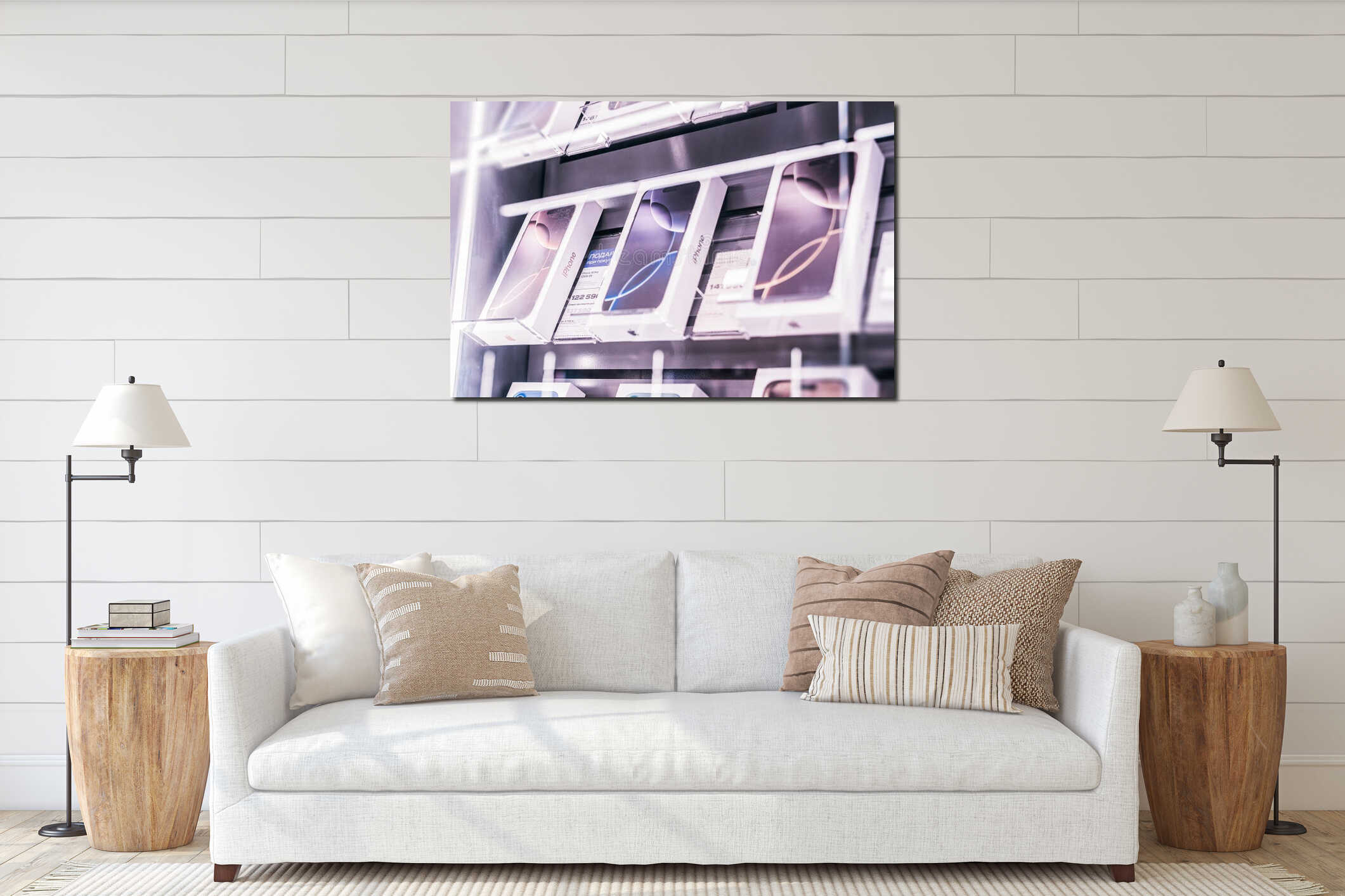 Canvas hanging interior mockup