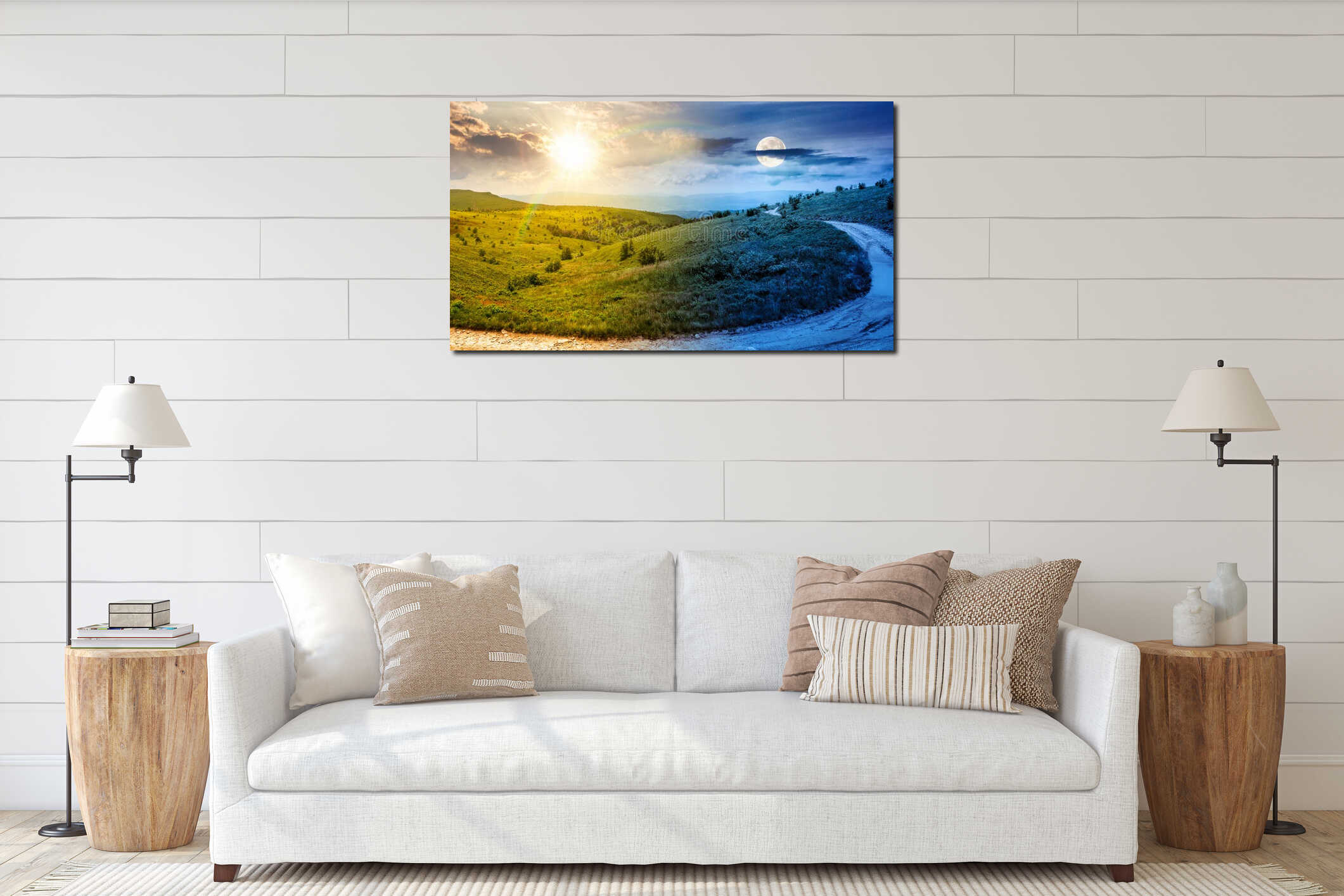 Canvas hanging interior mockup