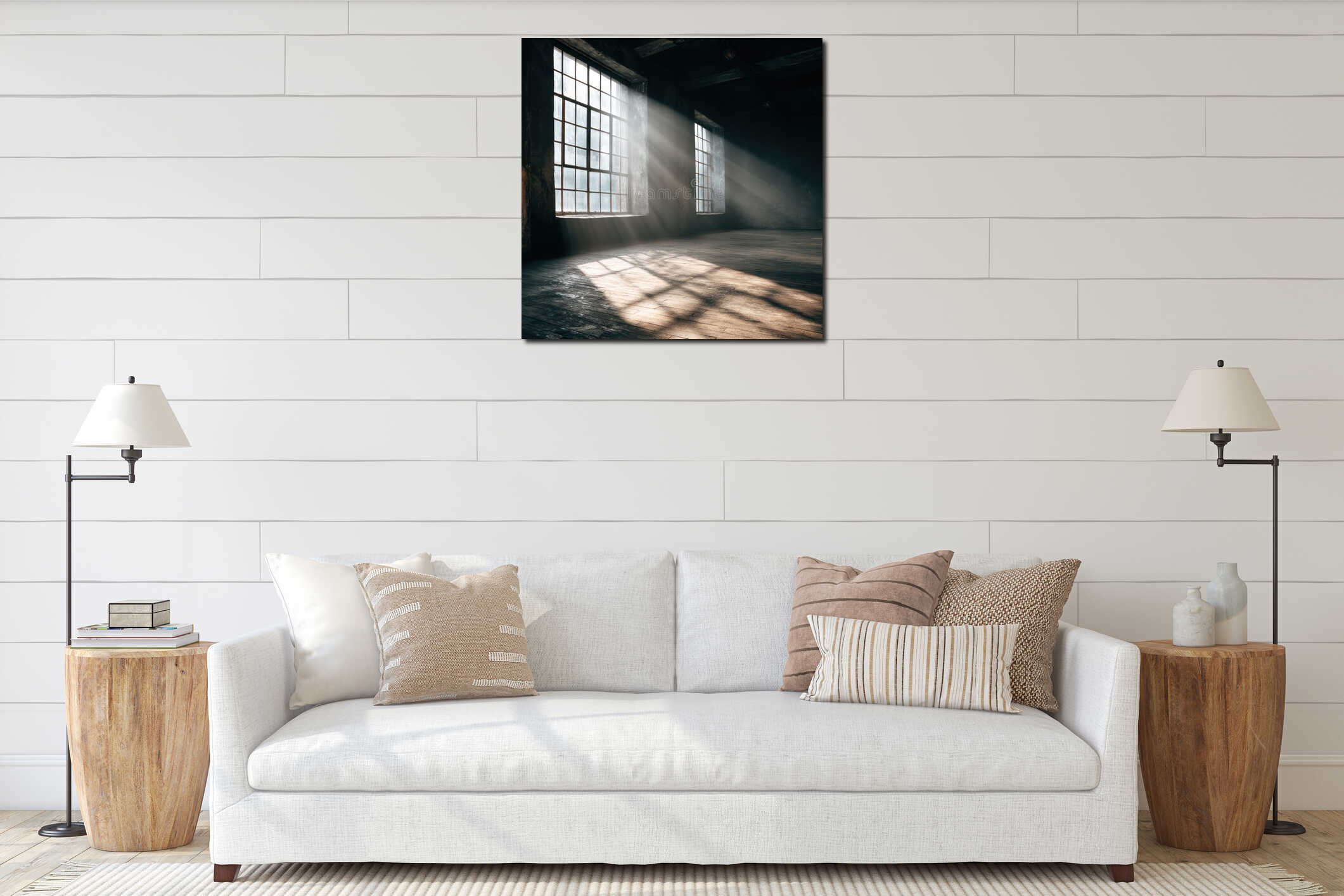 Canvas hanging interior mockup