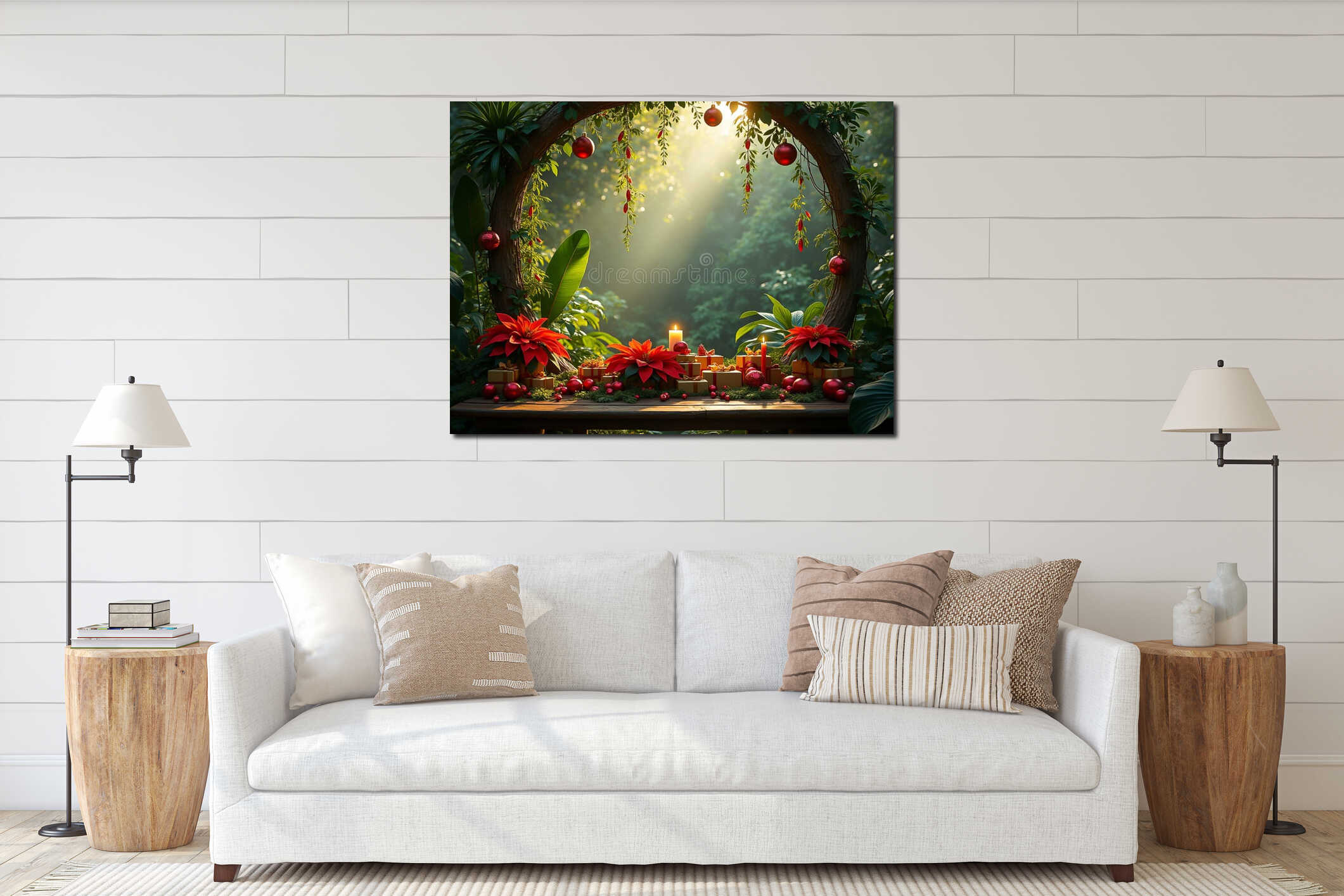 Canvas hanging interior mockup