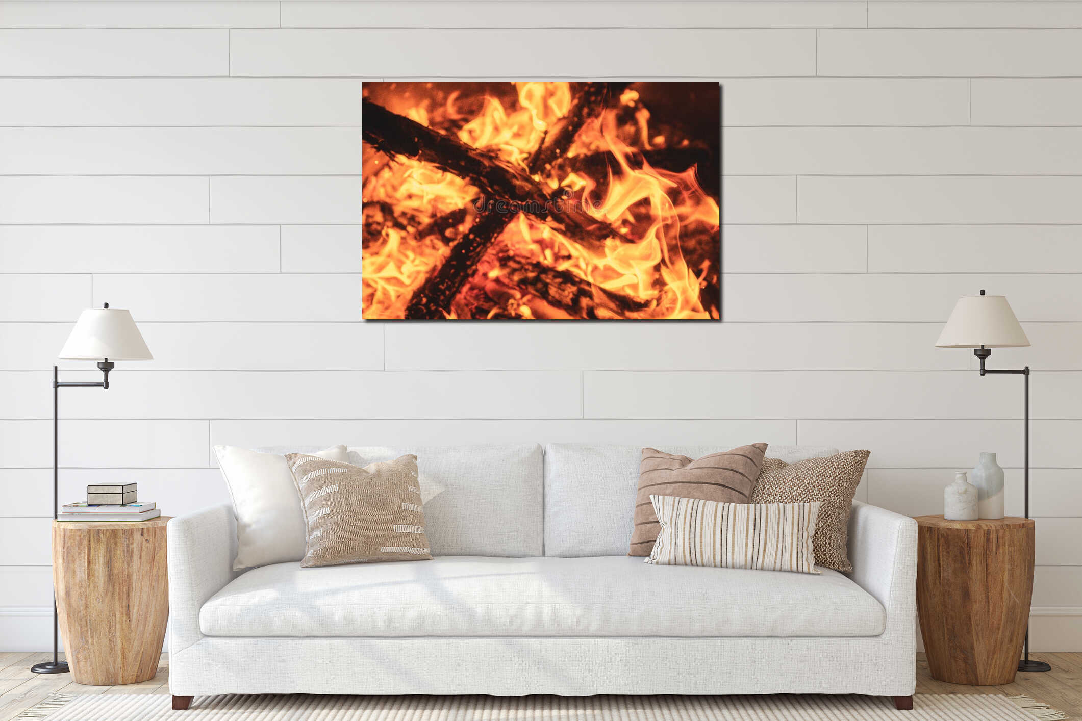 Canvas hanging interior mockup