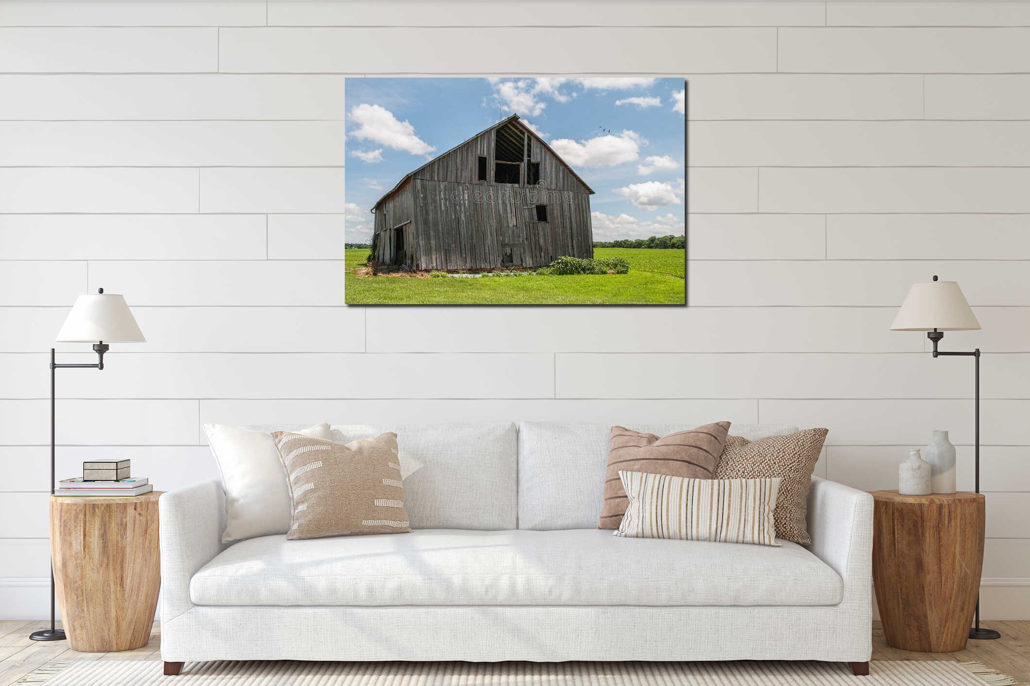 Canvas hanging interior mockup