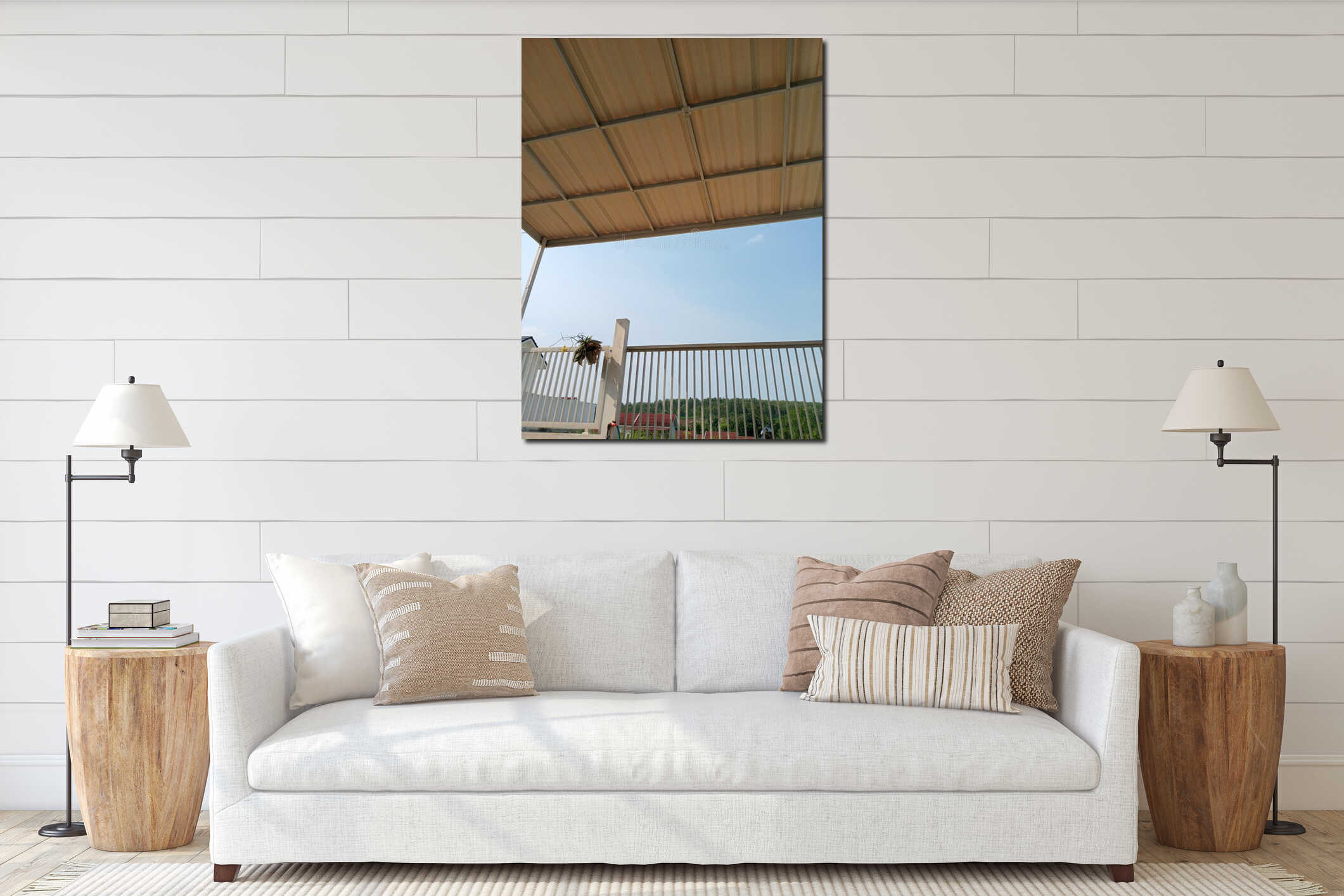 Canvas hanging interior mockup