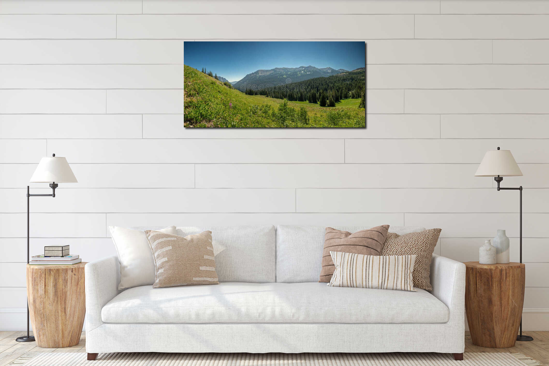 Canvas hanging interior mockup