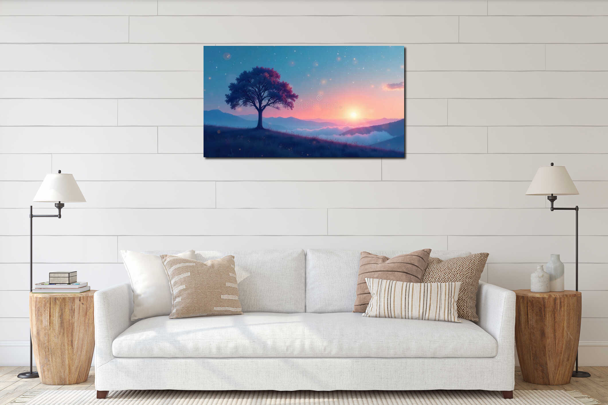 Canvas hanging interior mockup