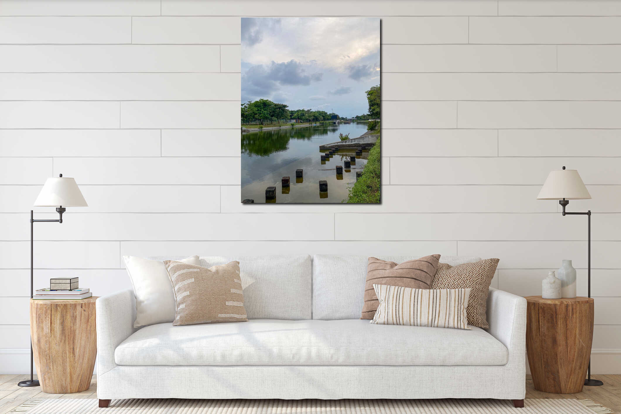 Canvas hanging interior mockup