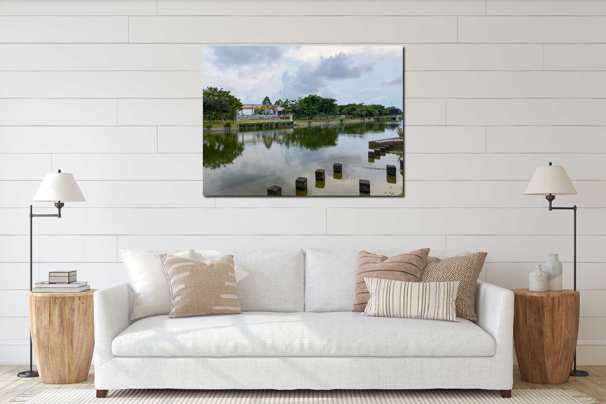 Canvas hanging interior mockup