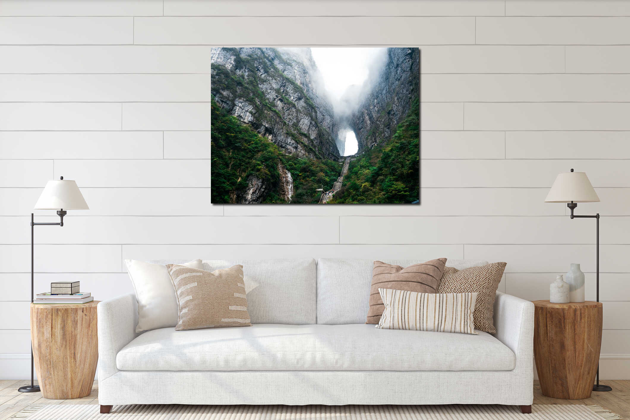 Canvas hanging interior mockup