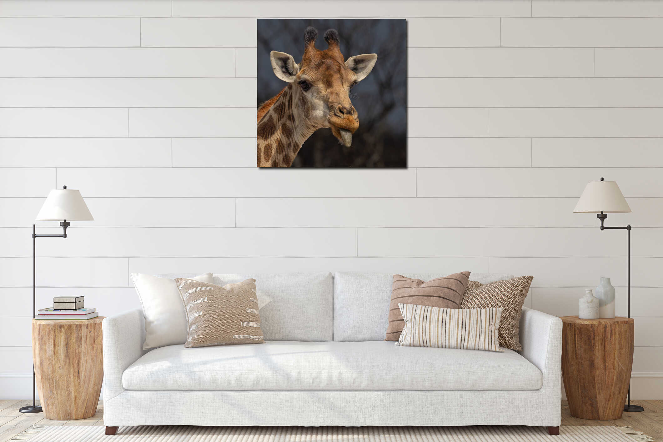 Canvas hanging interior mockup