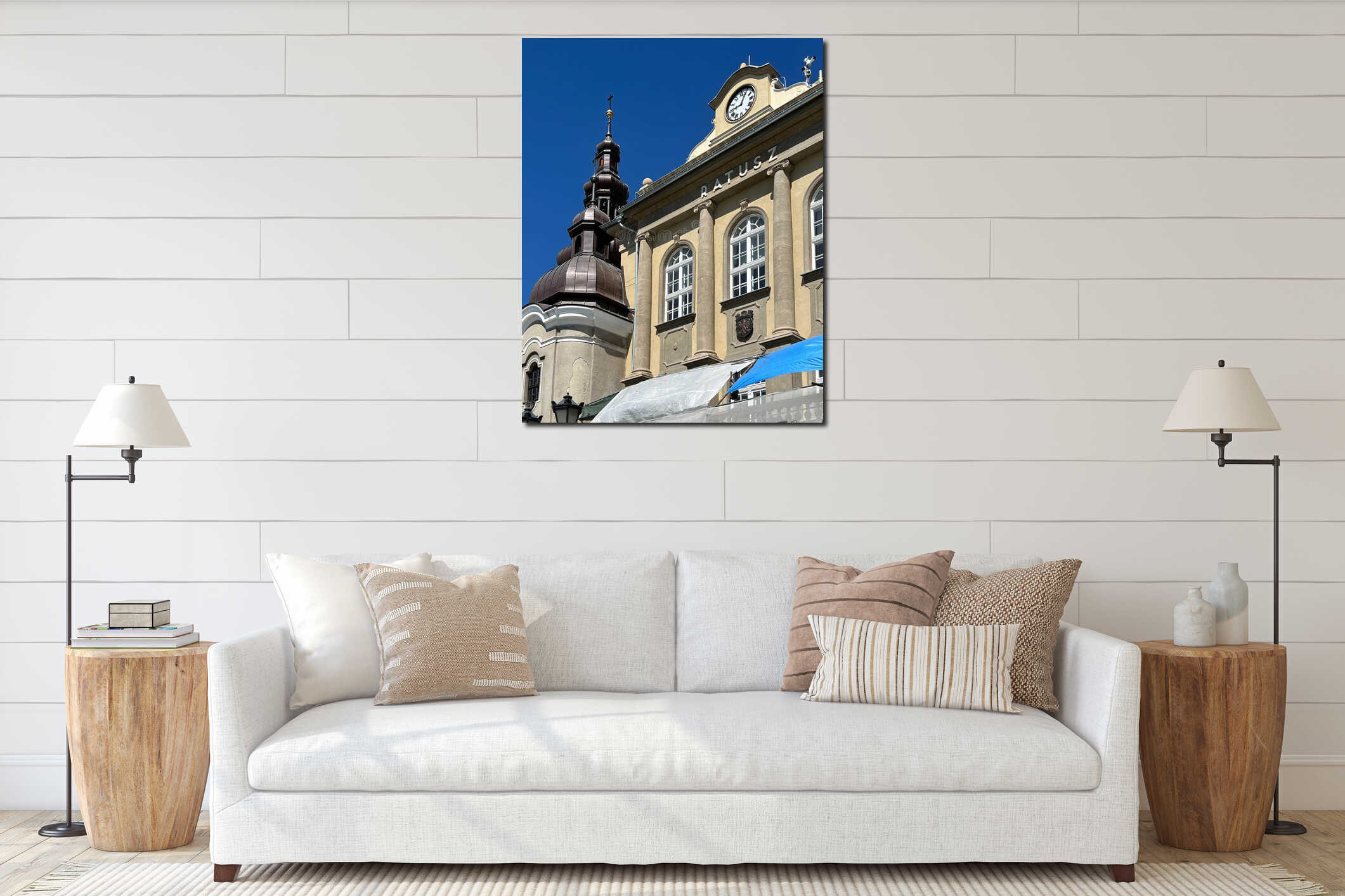 Canvas hanging interior mockup