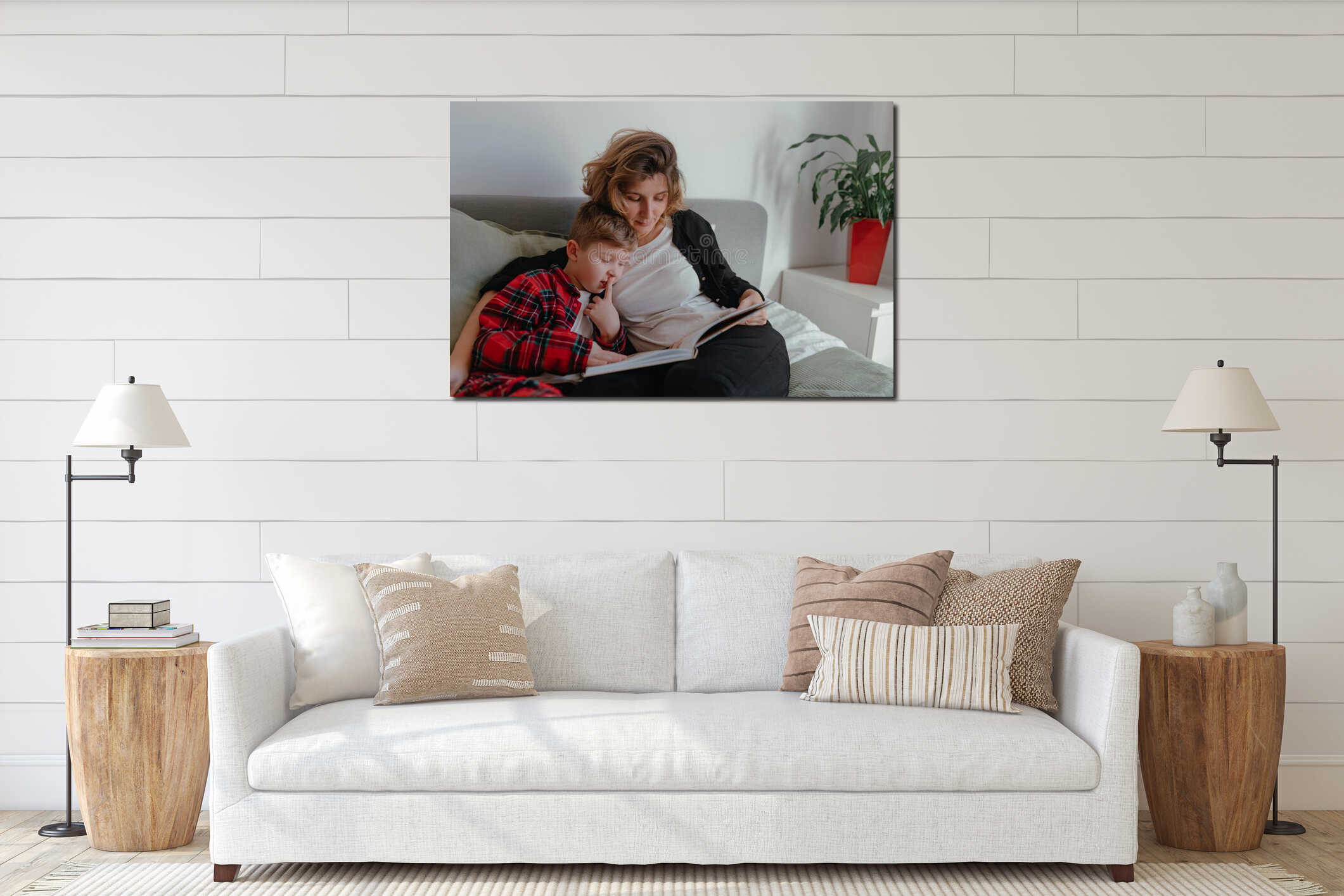 Canvas hanging interior mockup