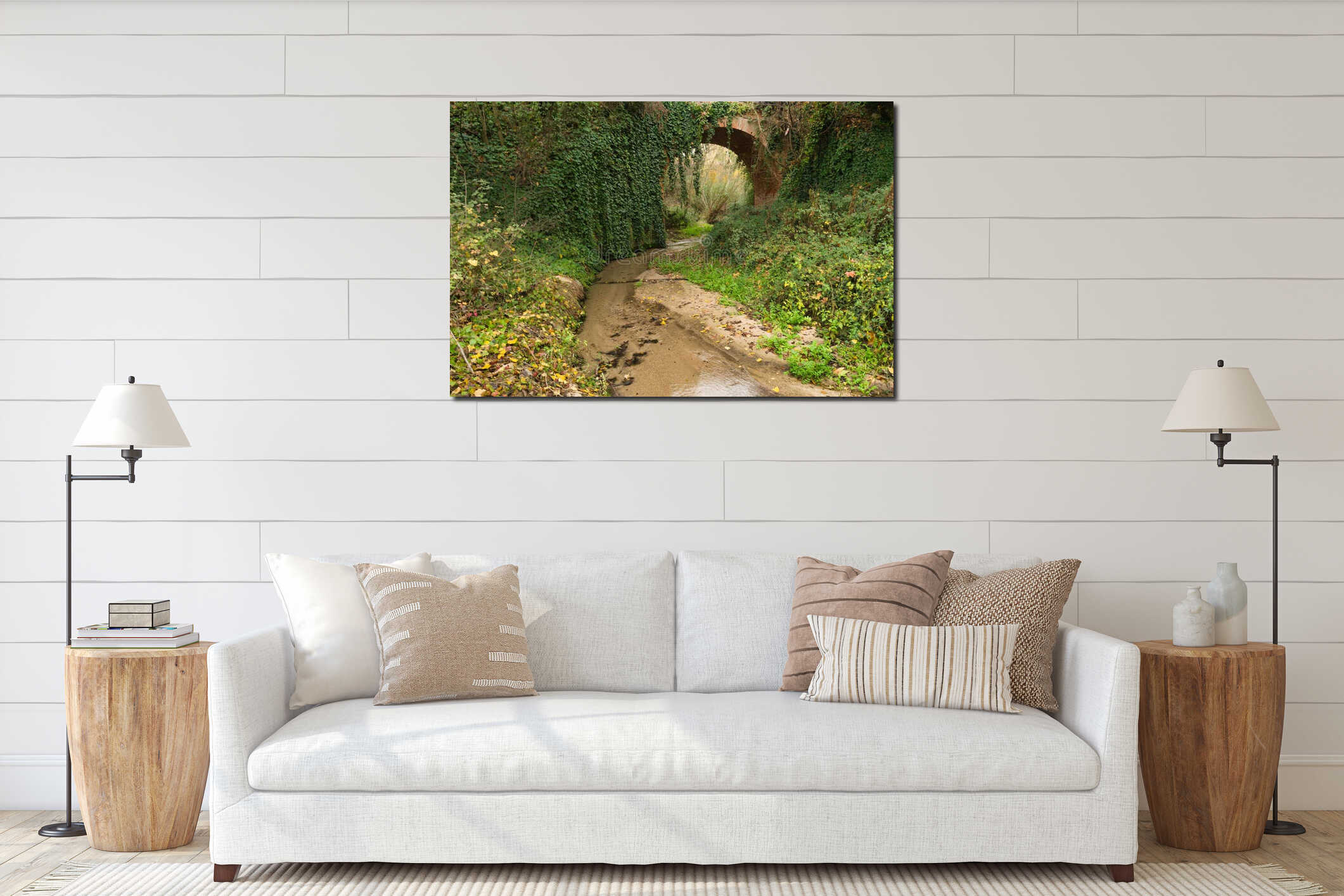 Canvas hanging interior mockup