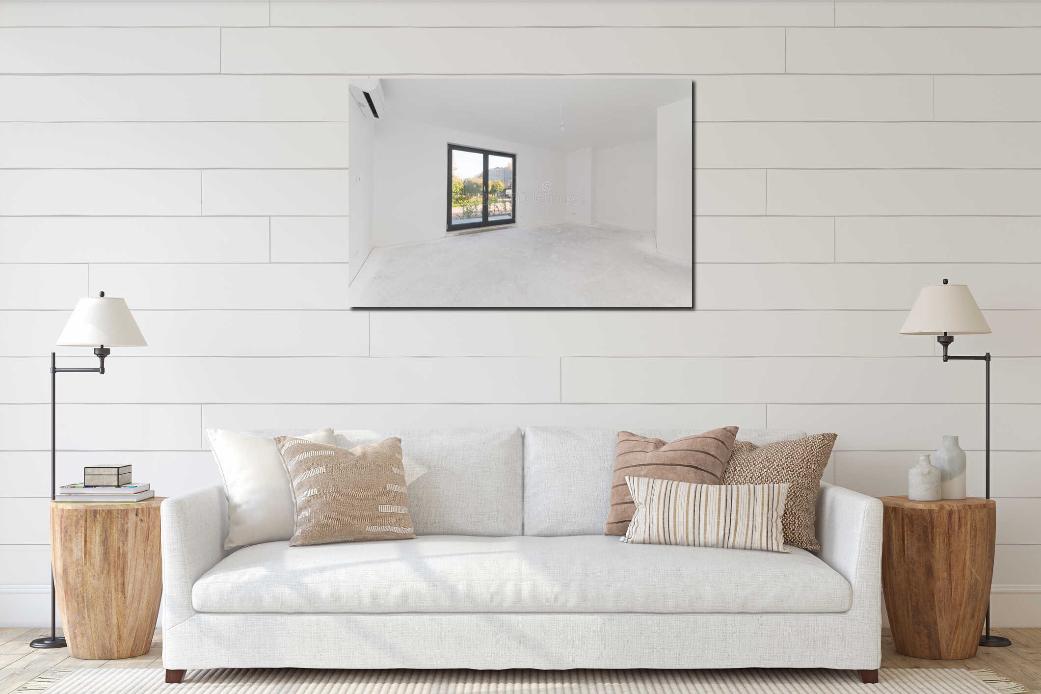 Canvas hanging interior mockup