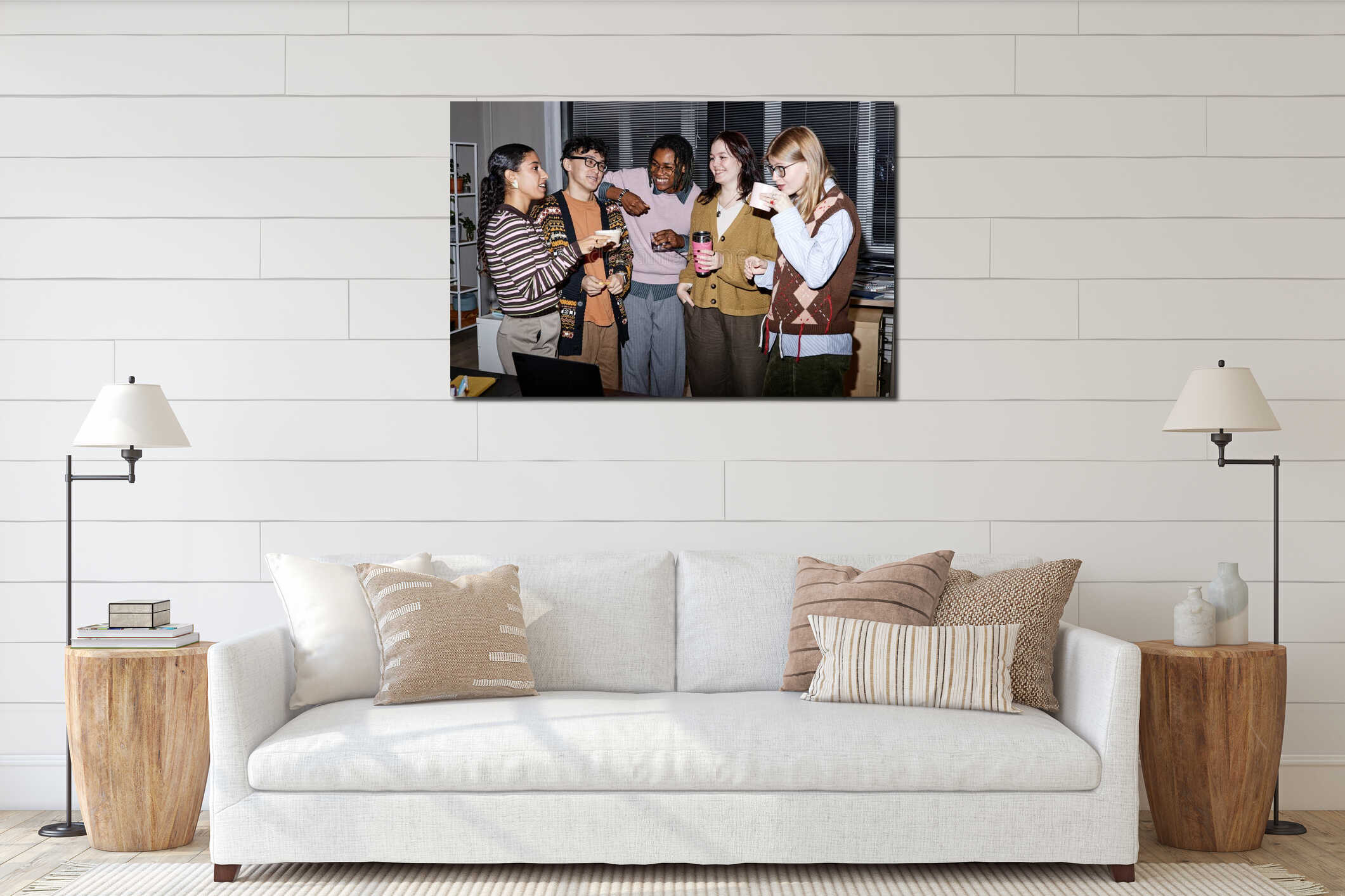 Canvas hanging interior mockup