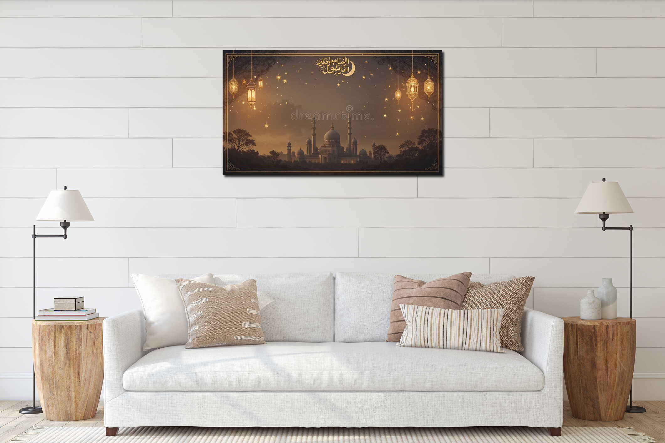 Canvas hanging interior mockup