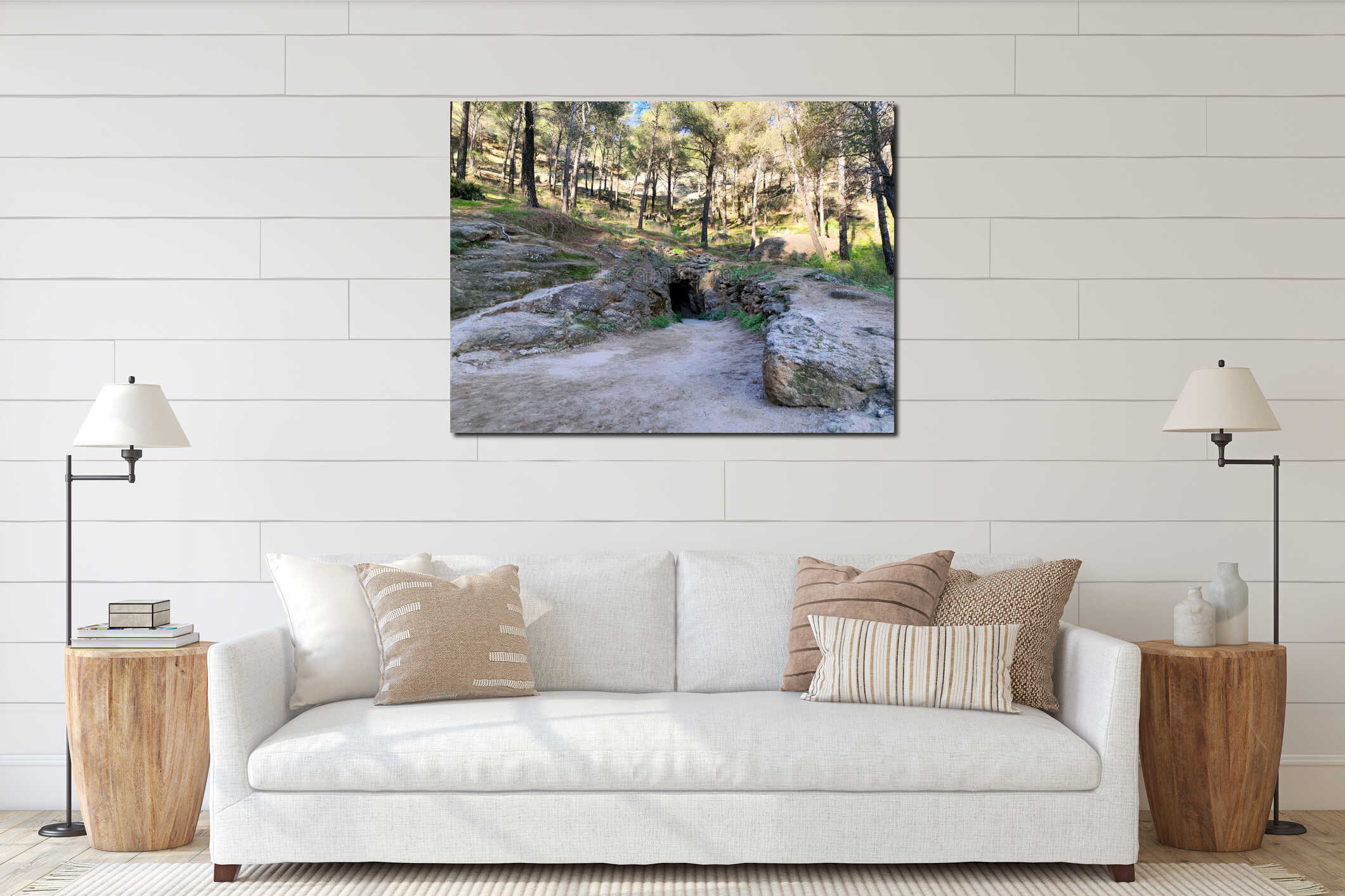 Canvas hanging interior mockup