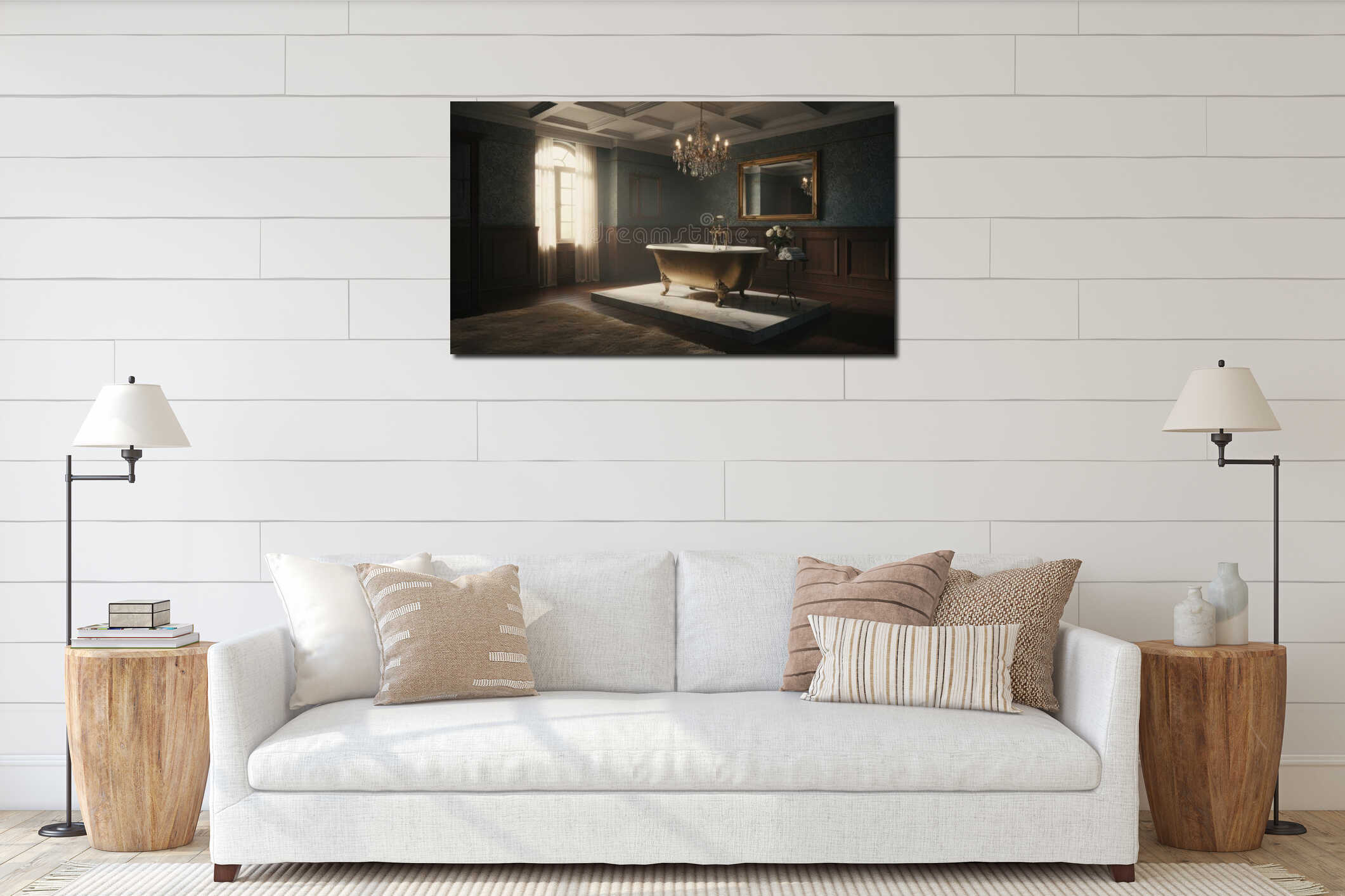 Canvas hanging interior mockup