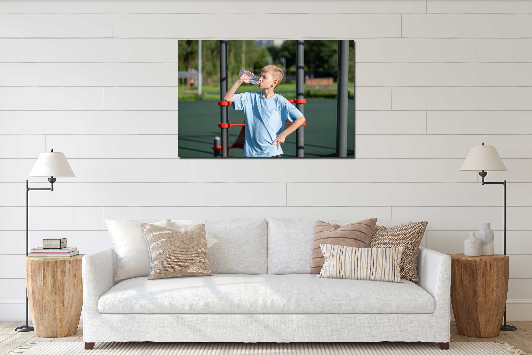 Canvas hanging interior mockup