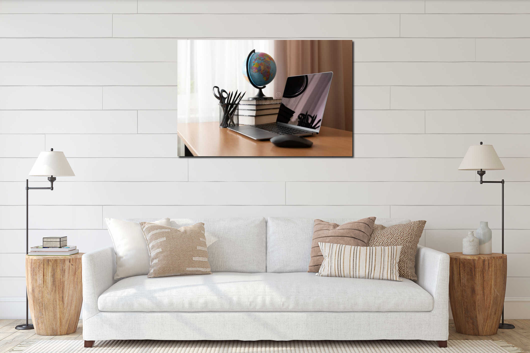 Canvas hanging interior mockup