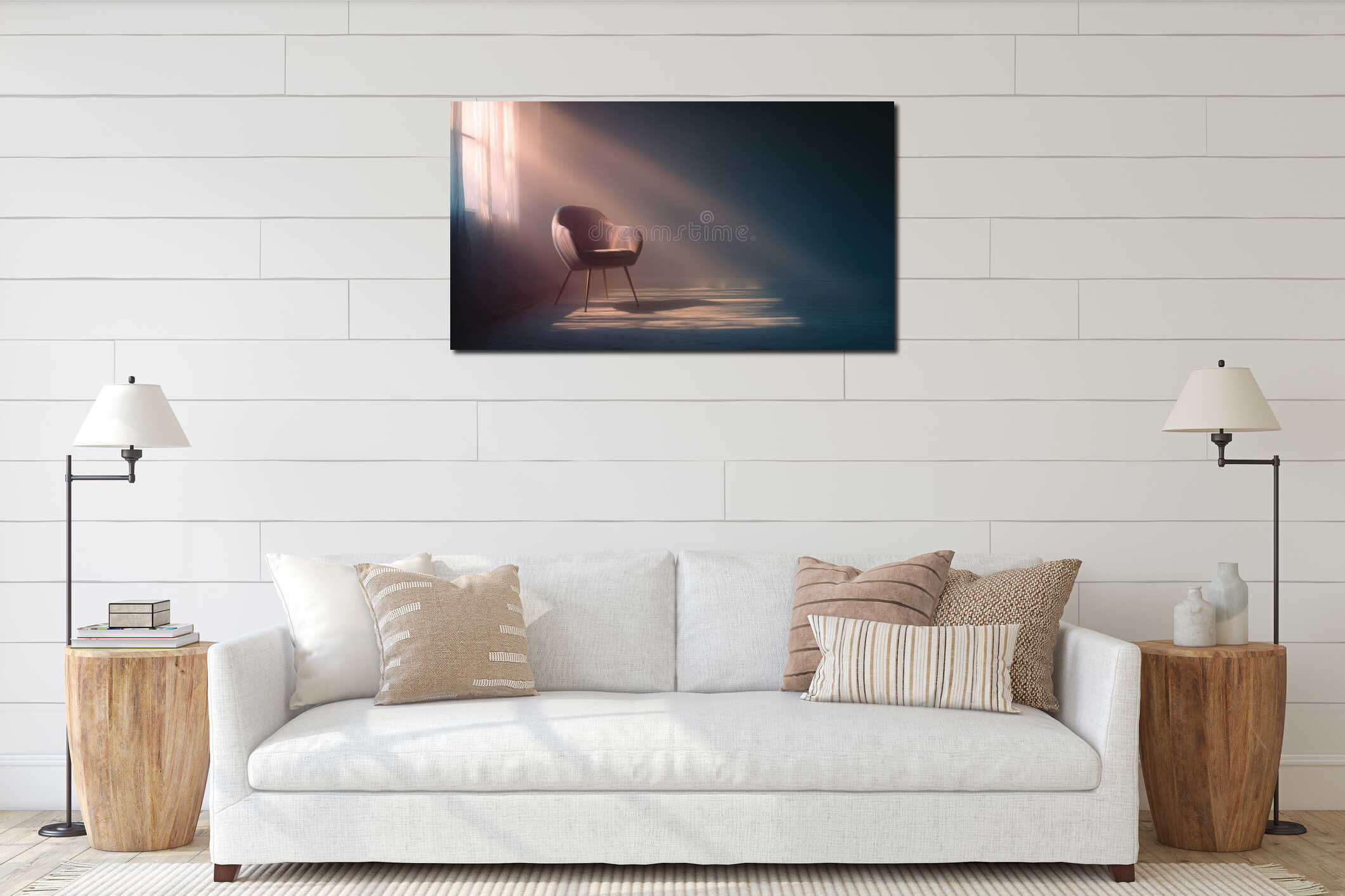 Canvas hanging interior mockup
