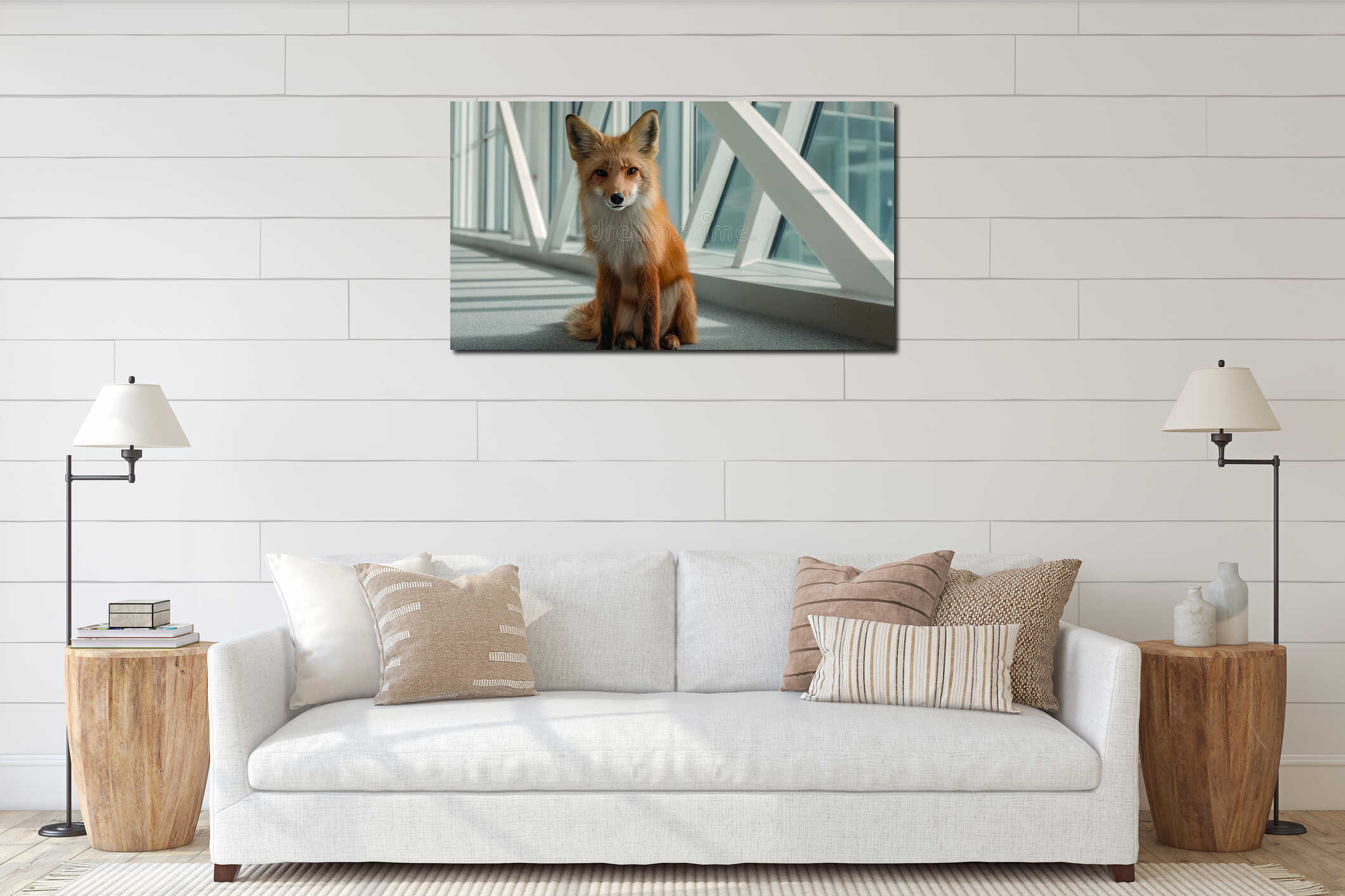 Canvas hanging interior mockup