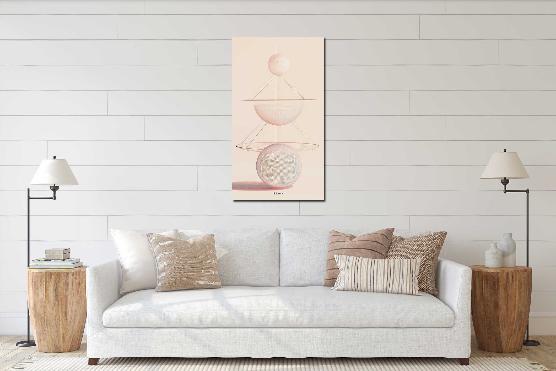 Canvas hanging interior mockup