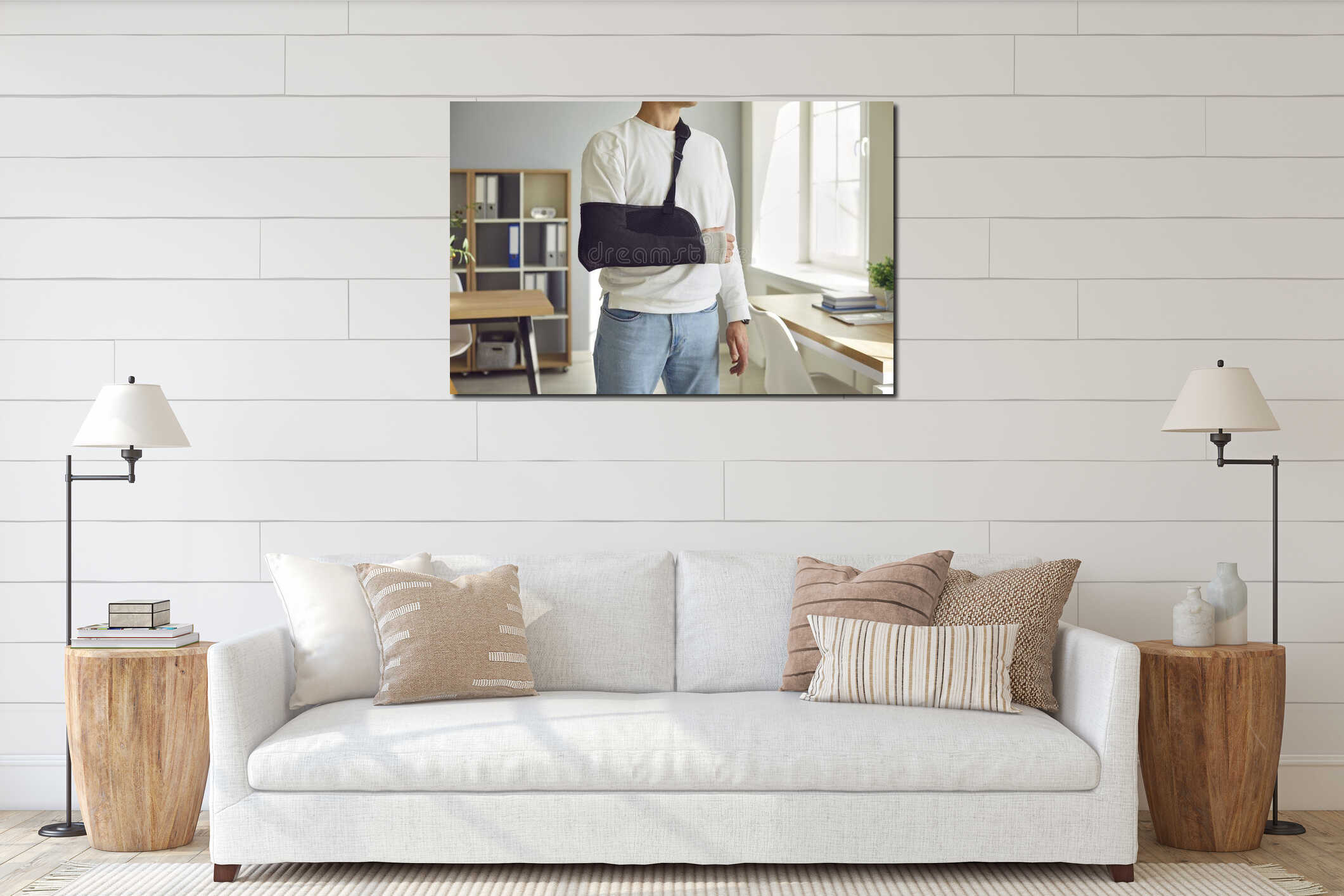 Canvas hanging interior mockup