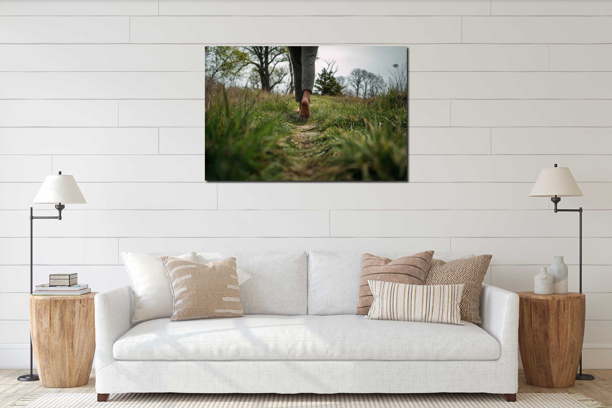 Canvas hanging interior mockup