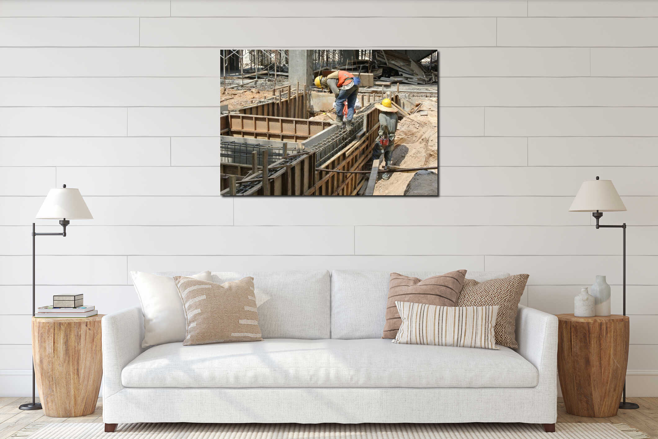 Canvas hanging interior mockup