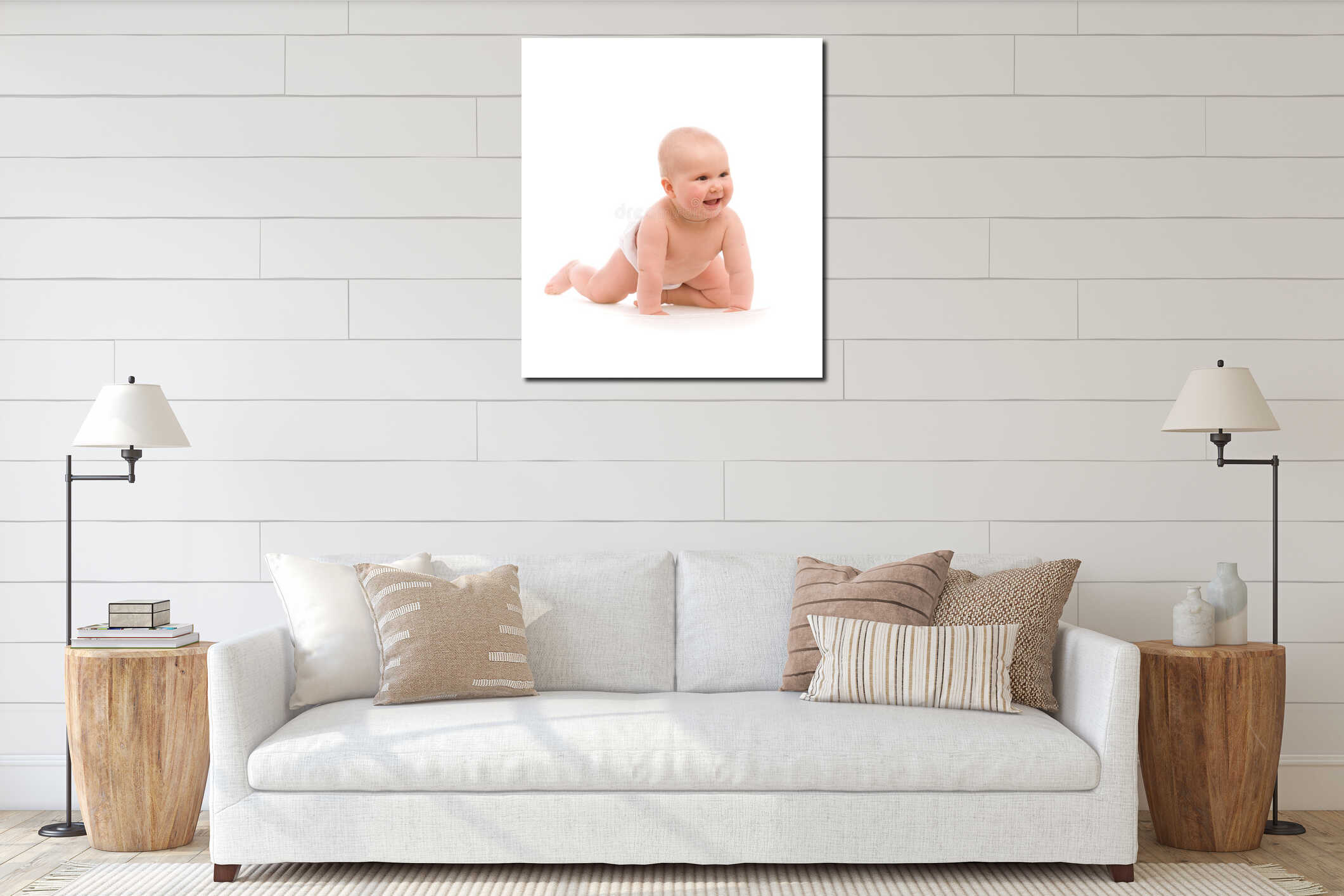 Canvas hanging interior mockup