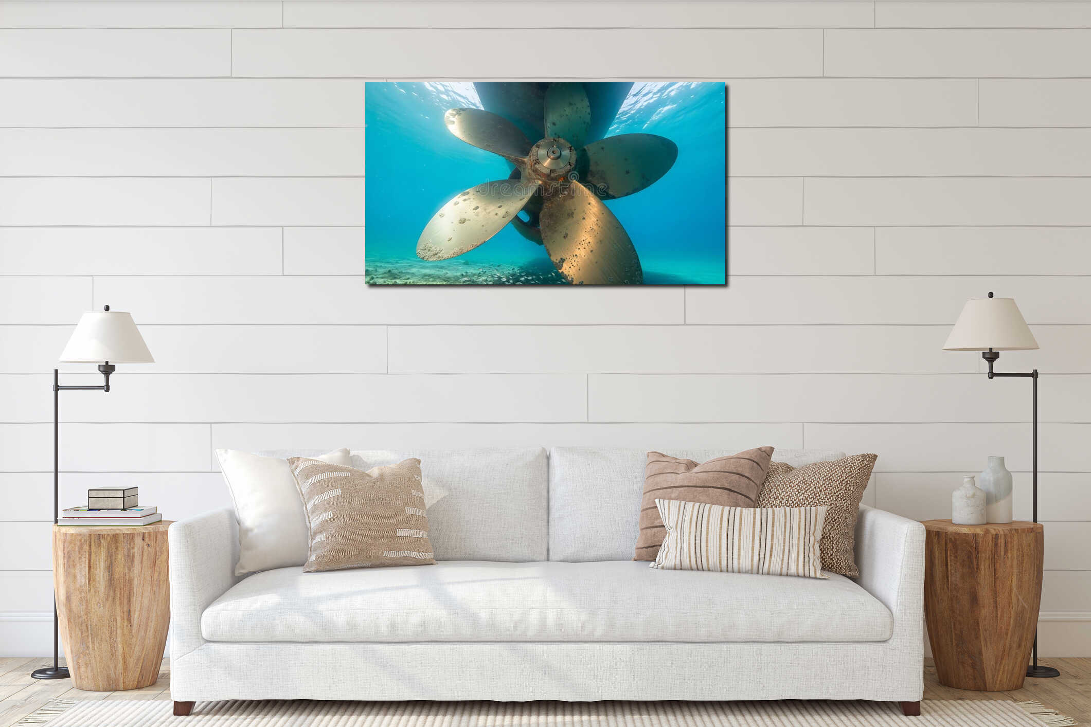 Canvas hanging interior mockup
